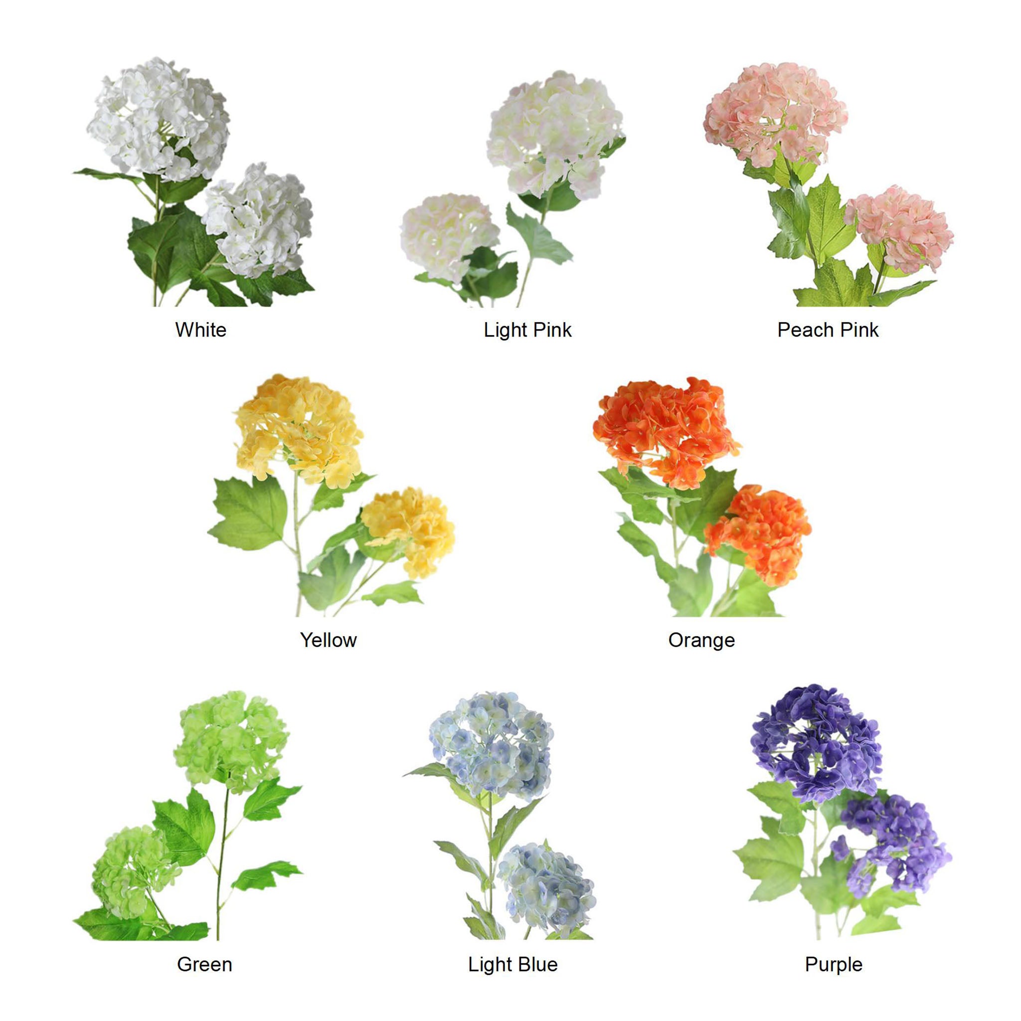 Artificial Snowball Hydrangea Branch 26"