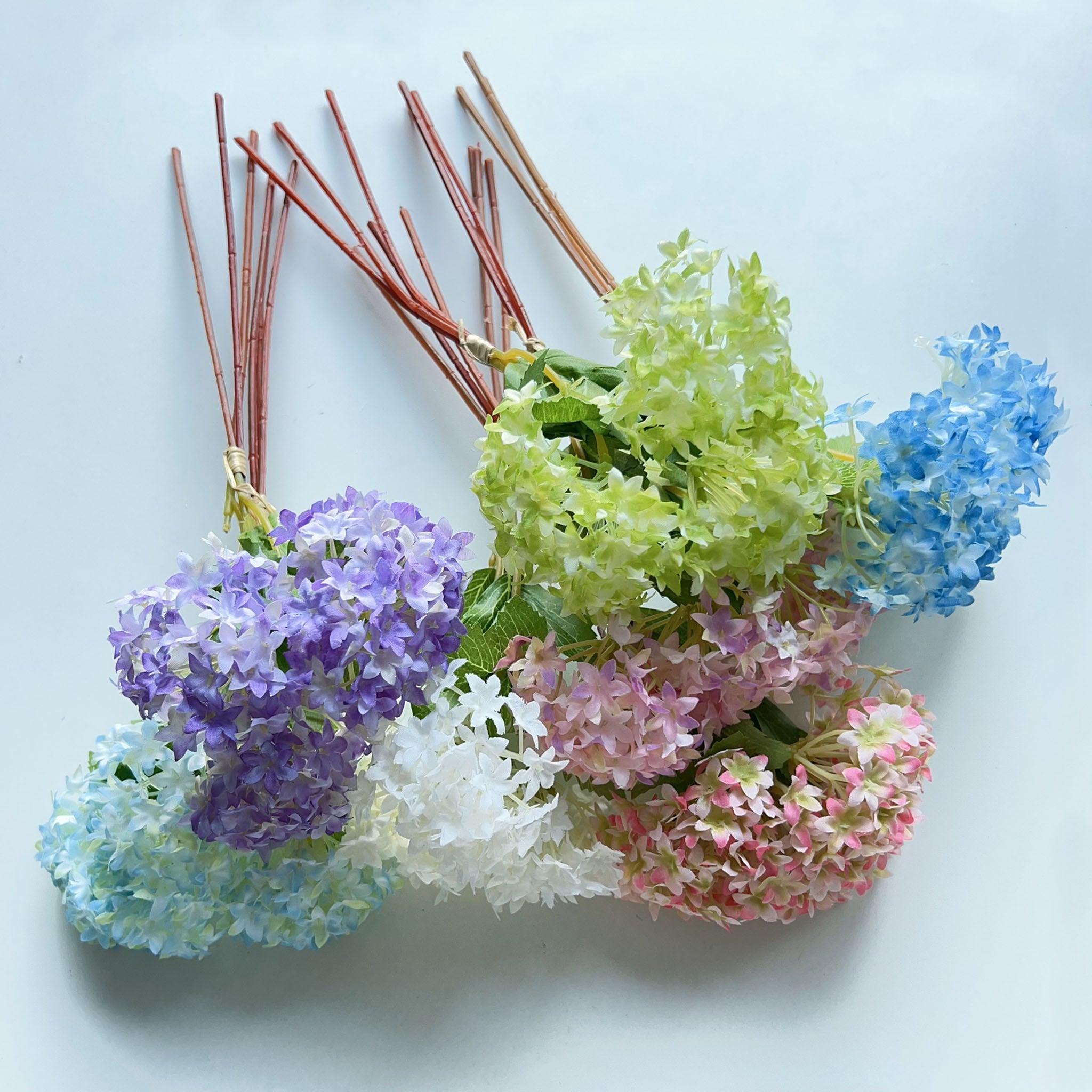 Faux Hydrangea Bundle Mini Hydrangeas Flowers