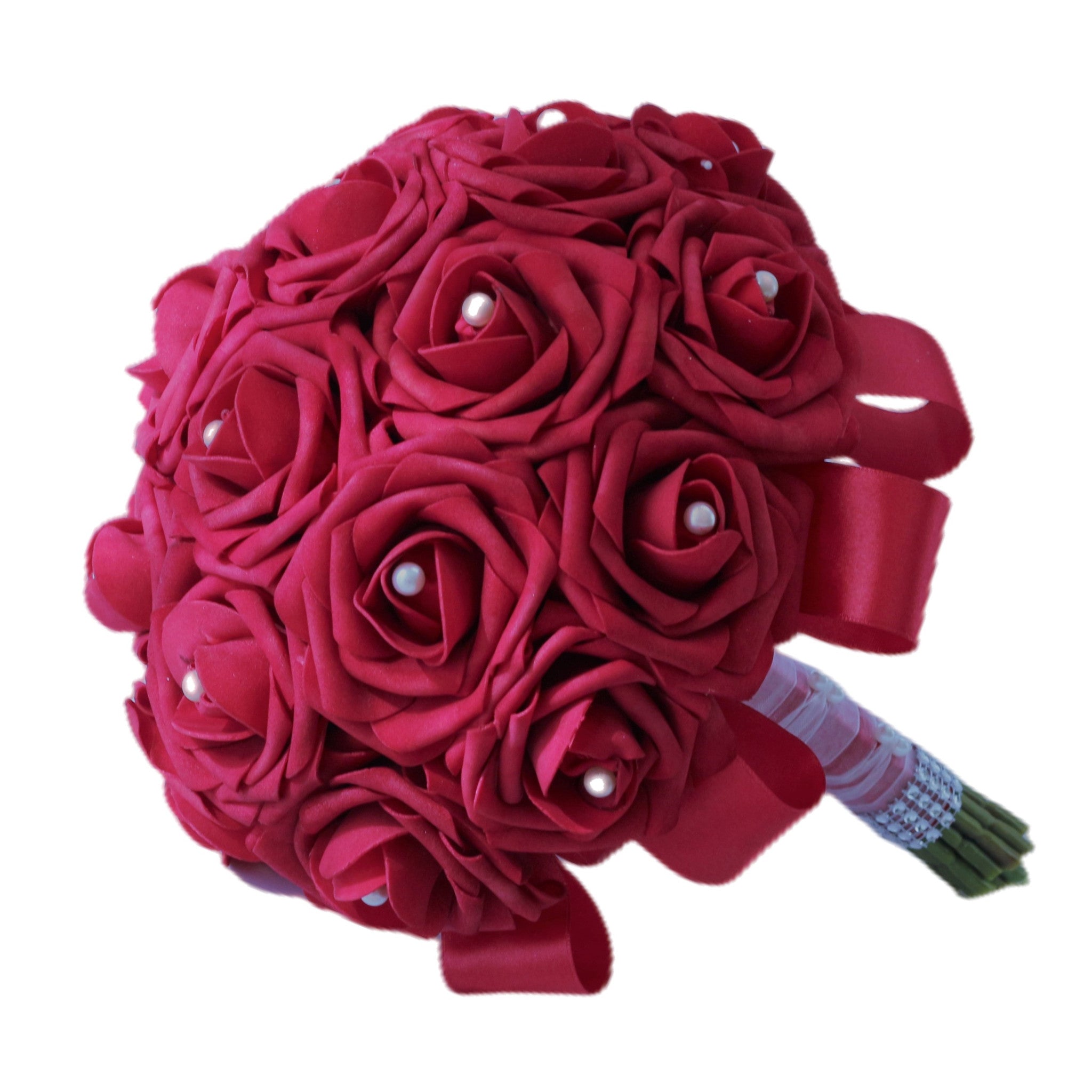 Dark Red White Black Roses Artificial Flower Bouquet