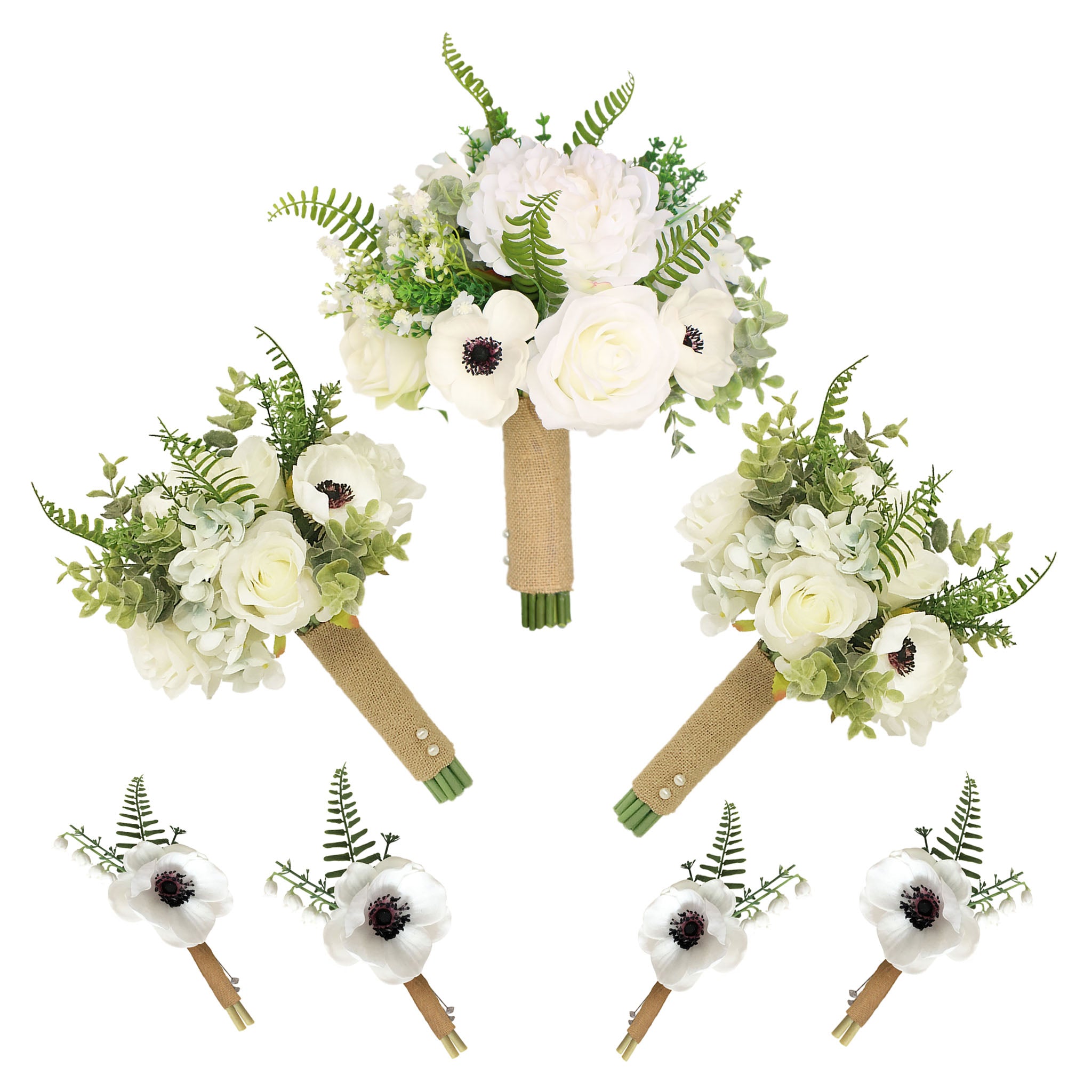 Rustic Wedding Bouquet Silk Peonies