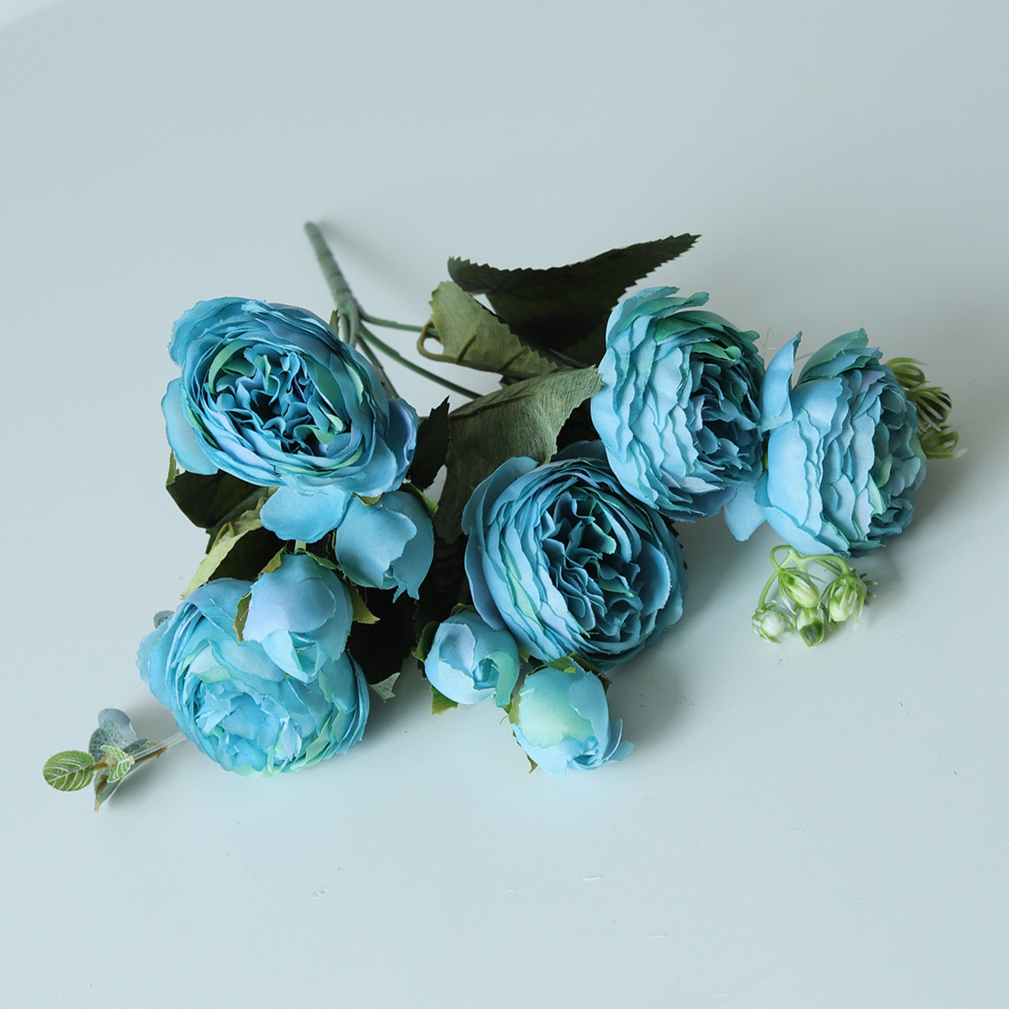 Small Silk Peony Bouquet Fake Flowers Bunches for Wedding