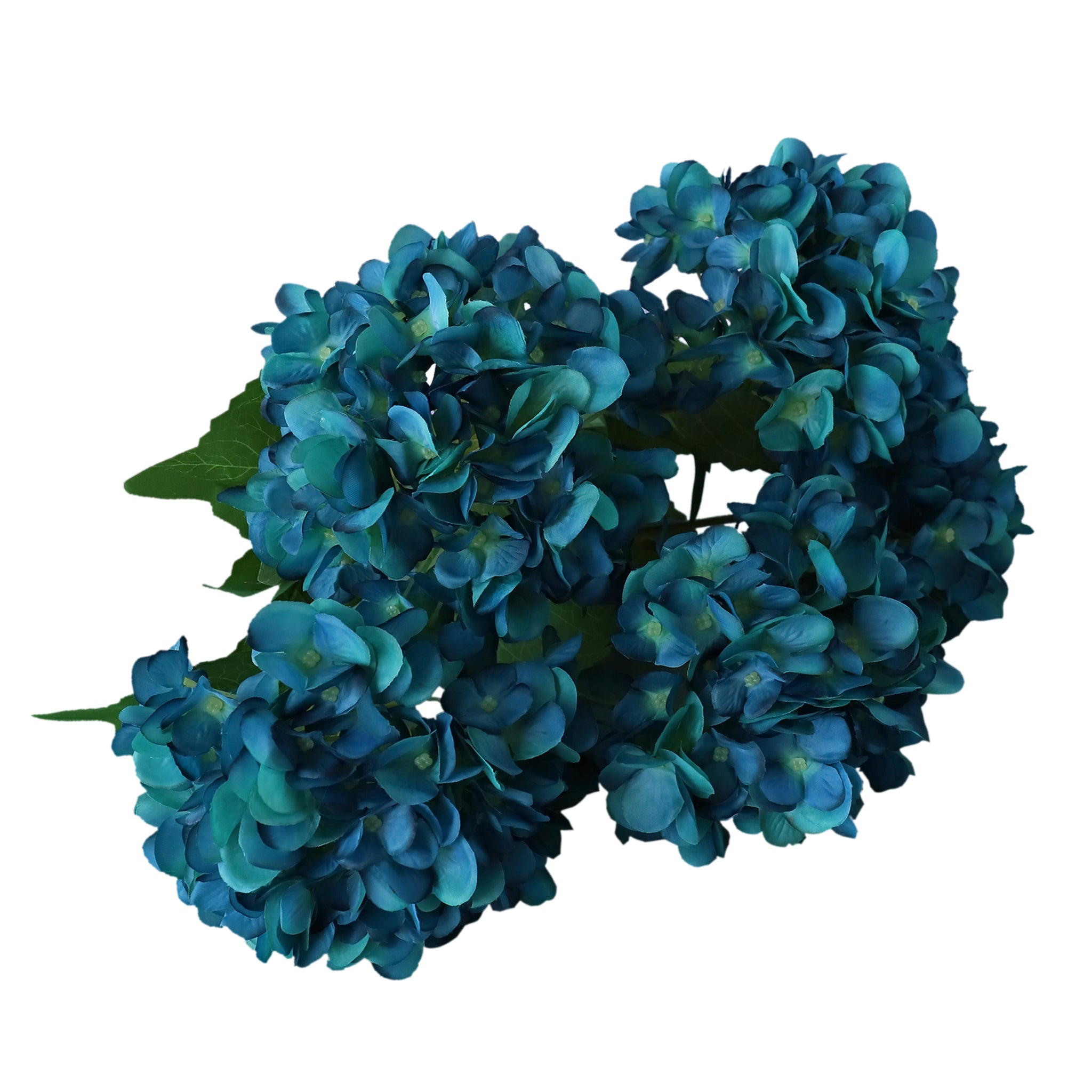 Fake Hydrangea Bush White Blue Teal Spa