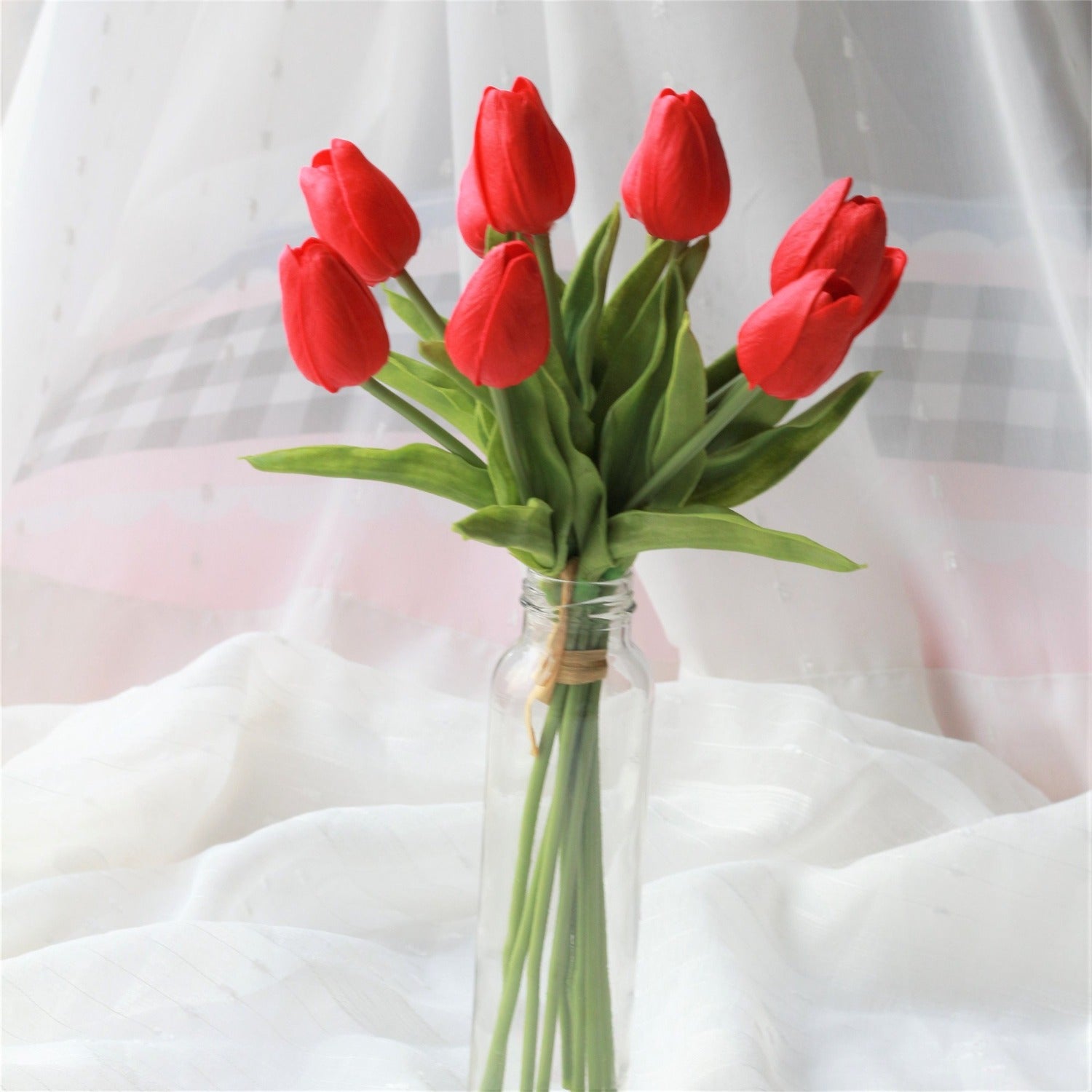 Red Wedding Flowers Real Touch Tulip Bouquet Floral