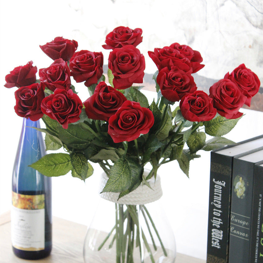 Real Touch Roses Red Fake Wedding Flowers