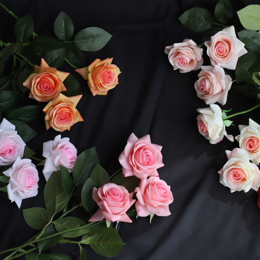 Latex Flower Fake Real Touch Rose Individual Rose