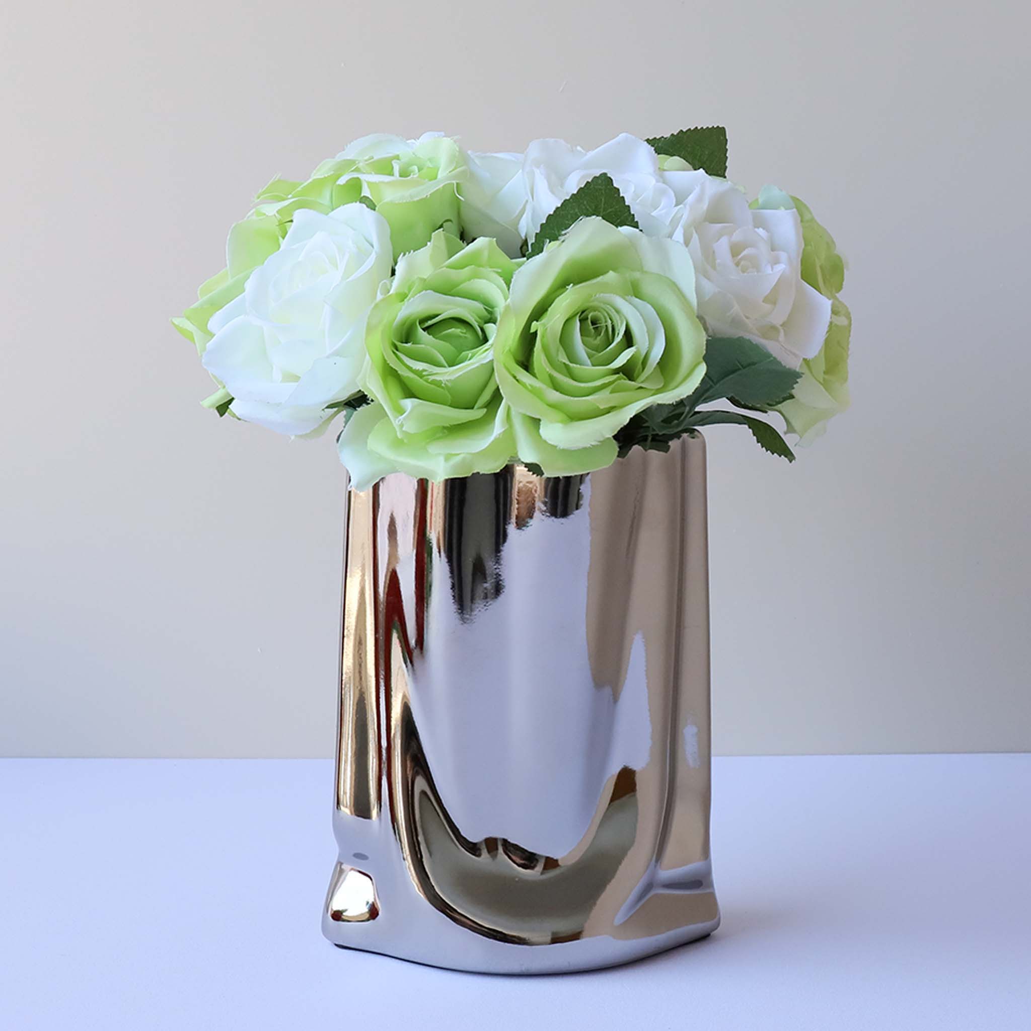 Small Flower Bunch Silk Rose Bouquet for DIY Crafts