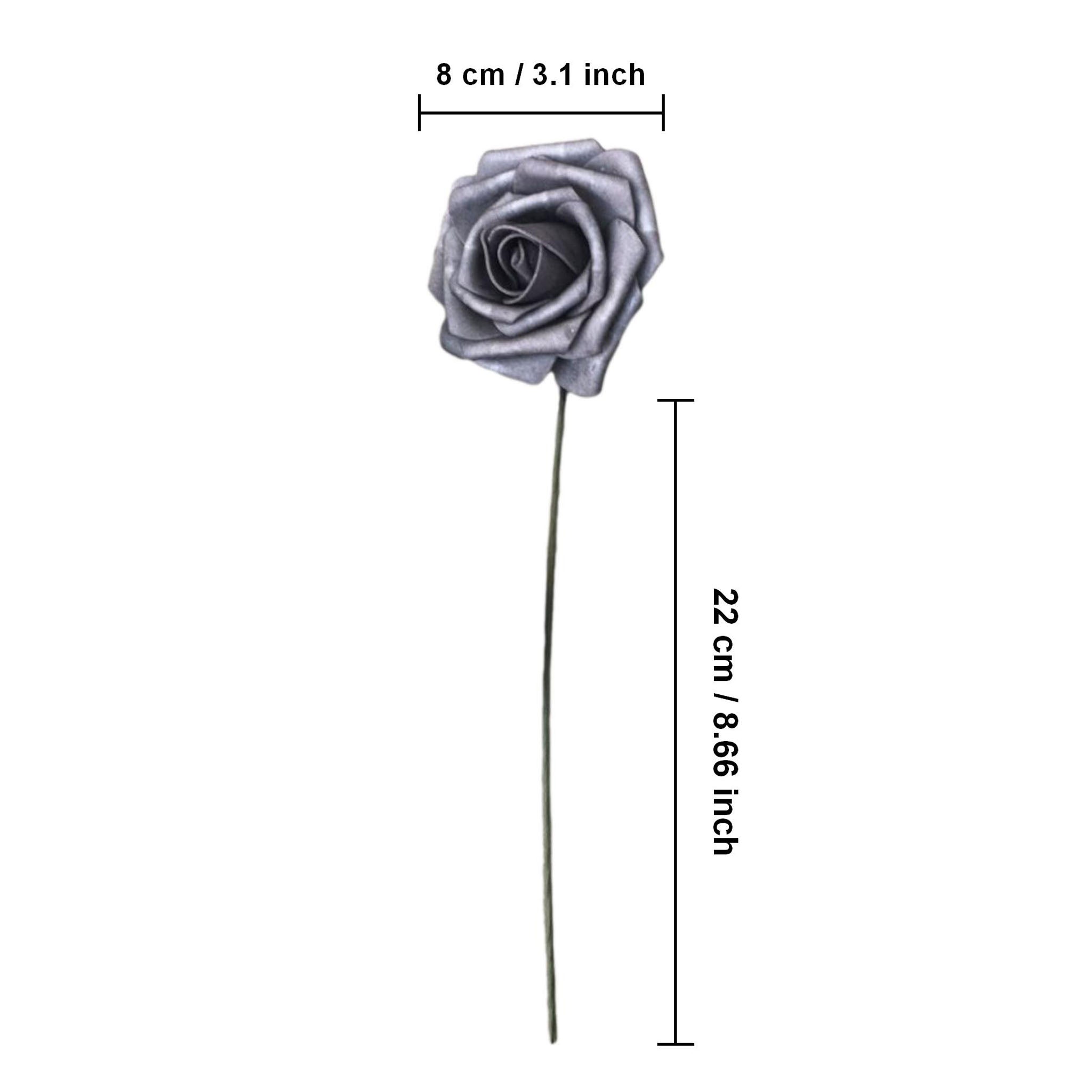 Dark Gray Roses Fake Flowers 50 Bulk