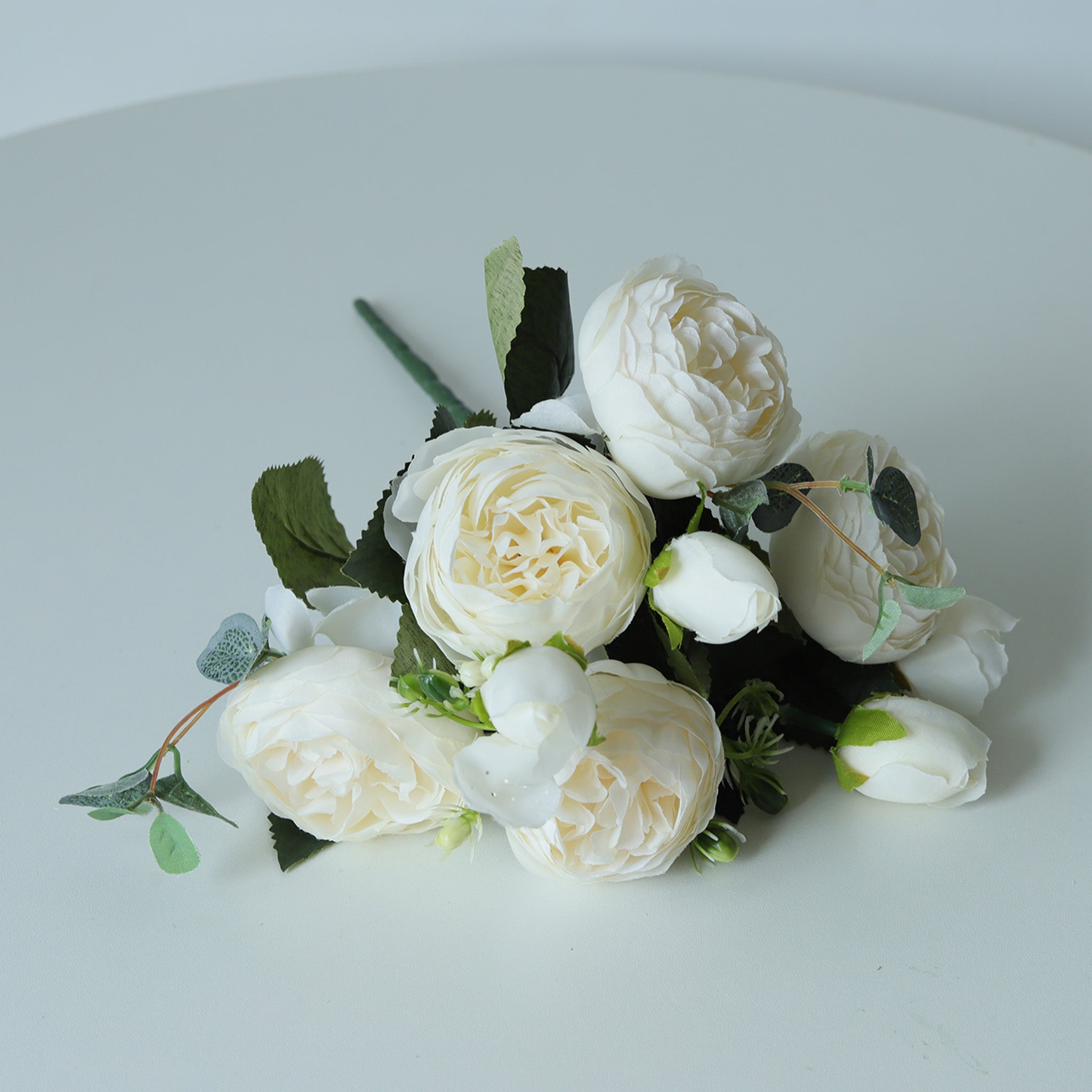 Small Silk Peony Bouquet Fake Flowers Bunches for Wedding