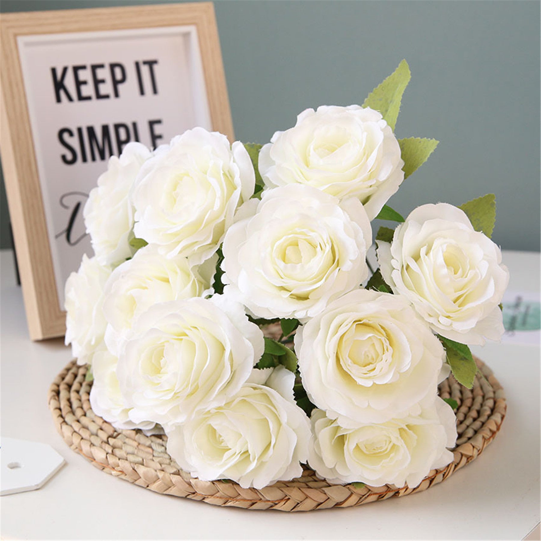 Silk Wedding Flowers Dusty Pink Cream Rose Bunches