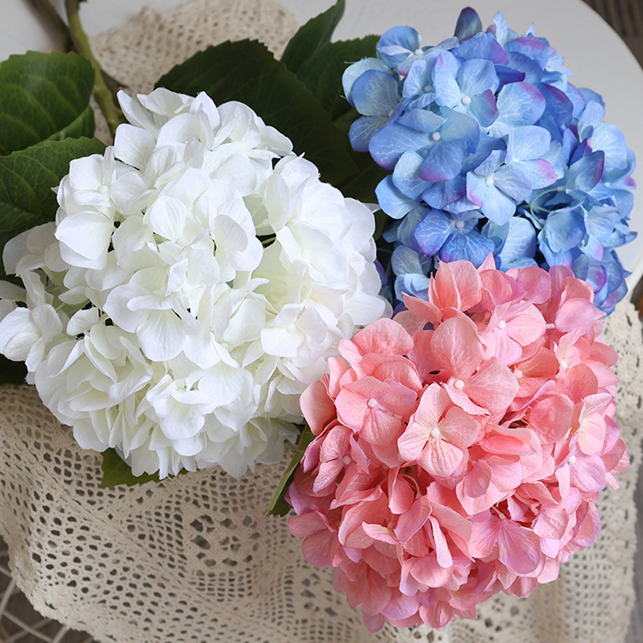 Giant Artificial Hydrangea Flowers Long Stem