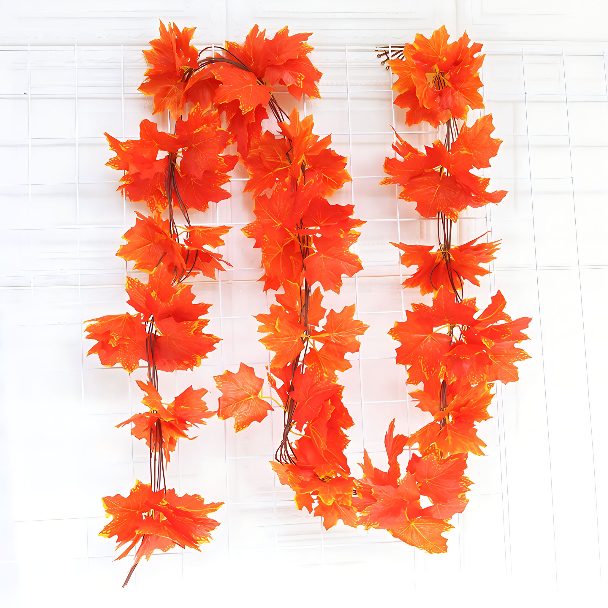 Red Maple Leaf Artificial Garland Wall Decor