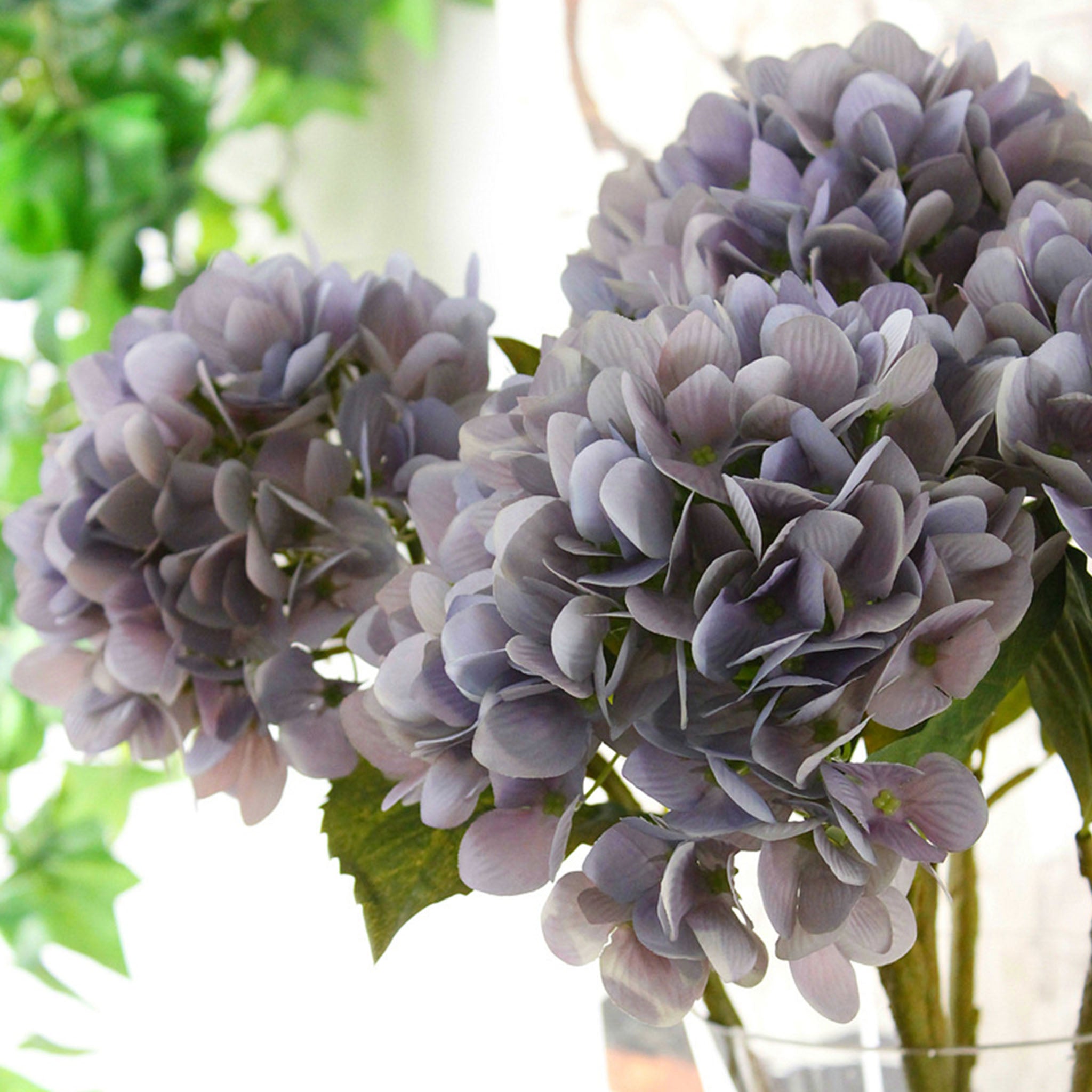Artificial Hydrangea Bushes Full Bloom Fake Hydrangeas 5 Colors Home Decor