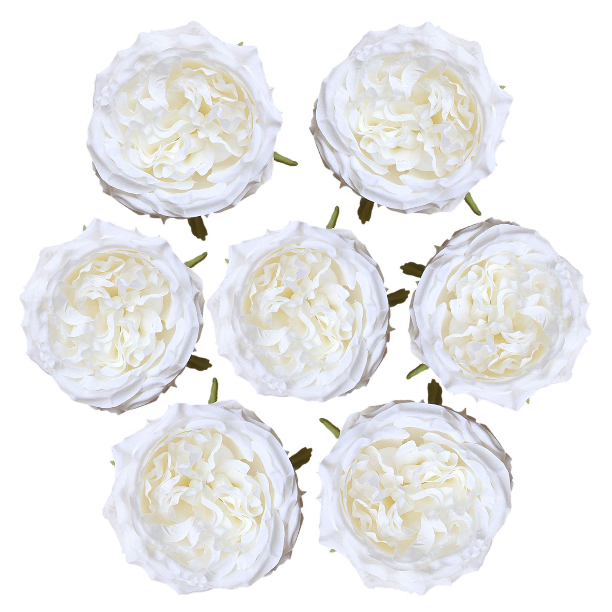 Cabbage Roses Silk Flower Heads 3.9 inch