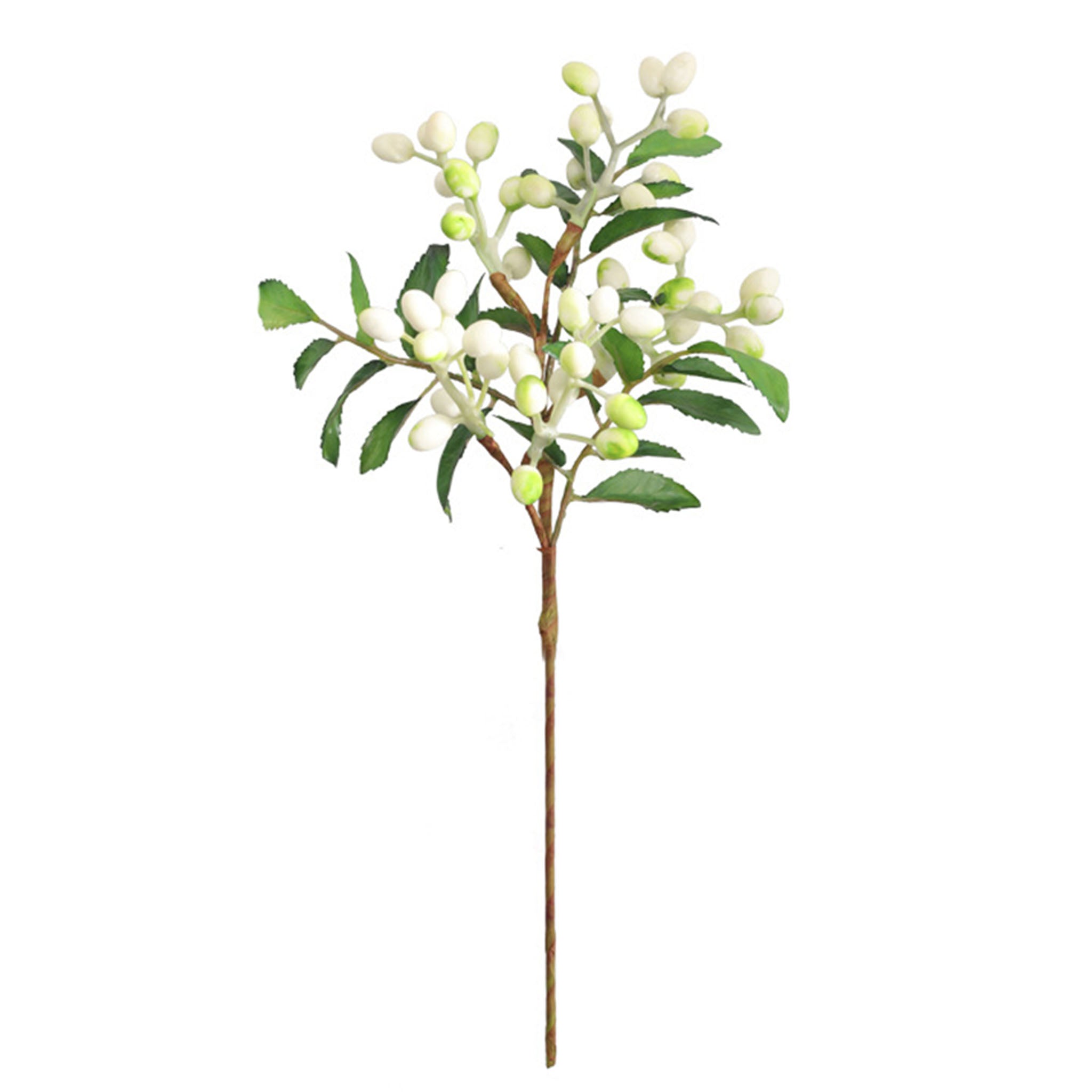 Faux Olive Berry Branch Blueberries with Leaves