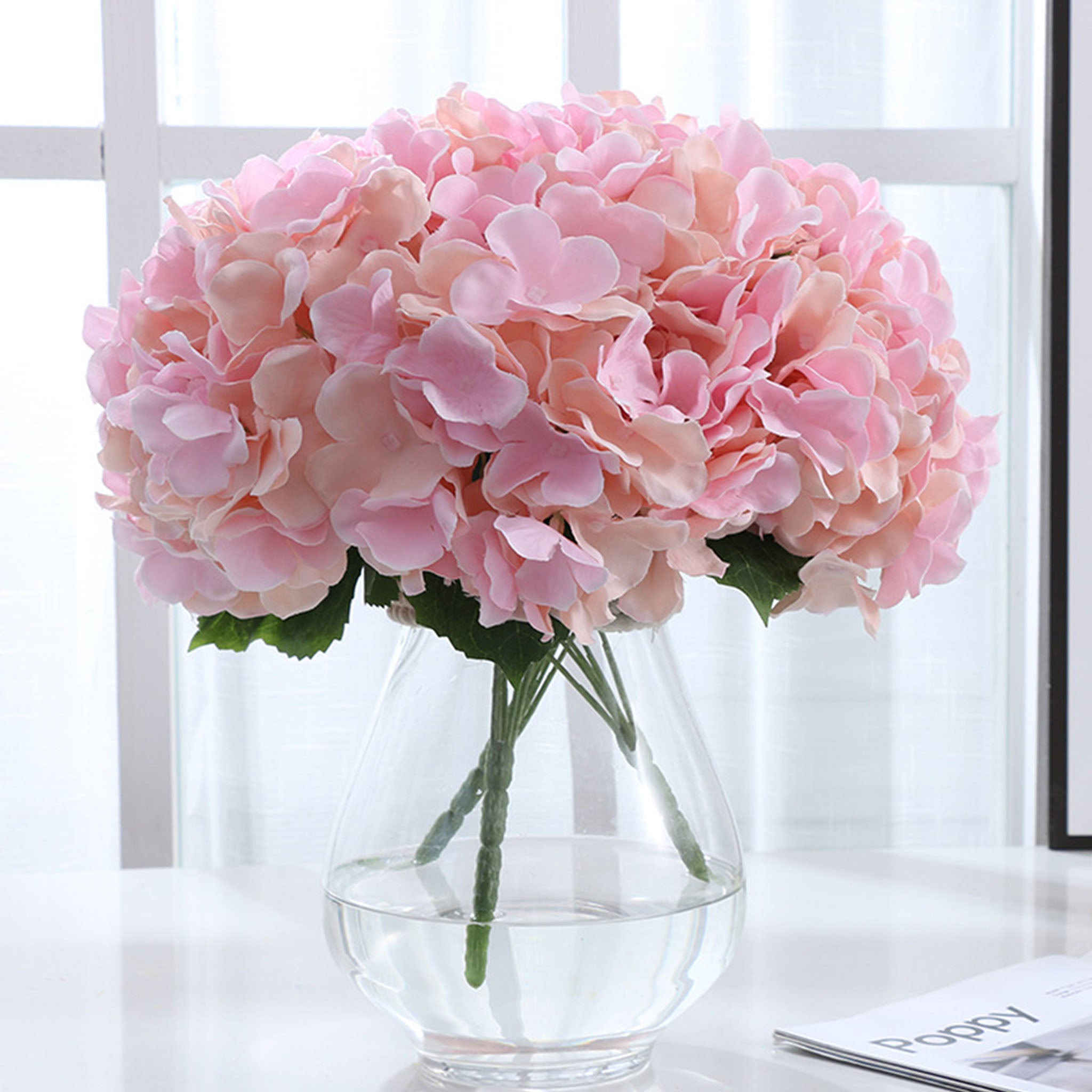 Small Artificial Hydrangea Bunch Blue White Pink Yellow