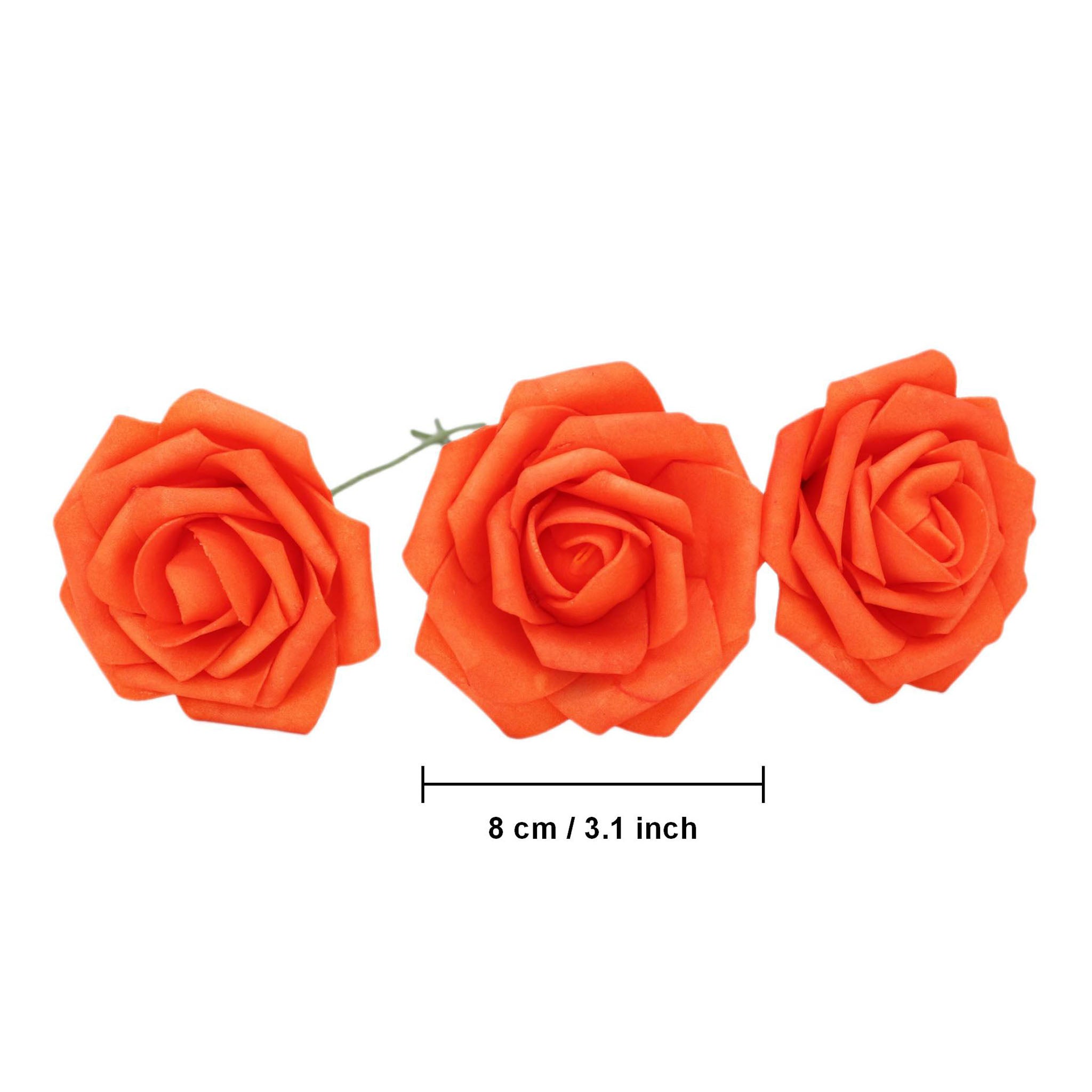 Dark Orange Wedding Flowers Artificial 50 Roses