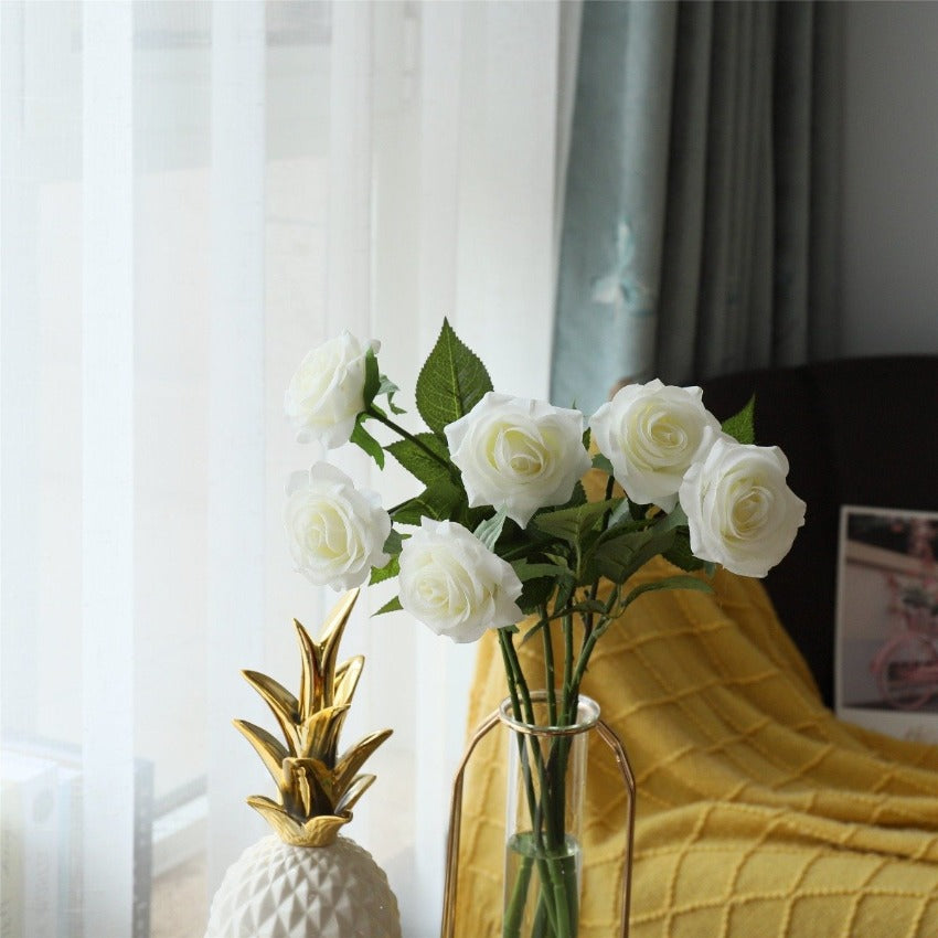 Cream White Roses Artificial Flowers Home Wedding Decor