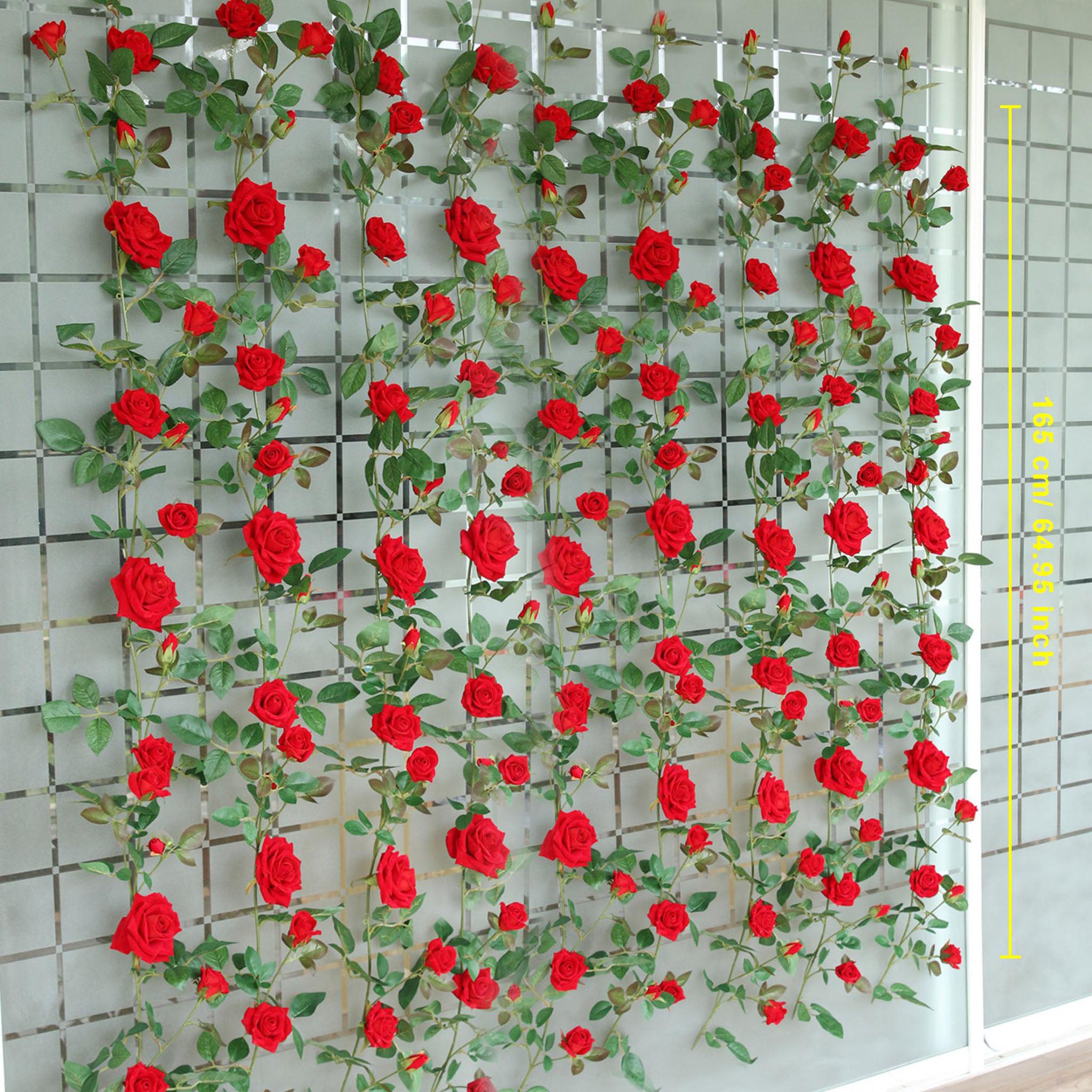Fake Flower Garland for Fence Decor 65"