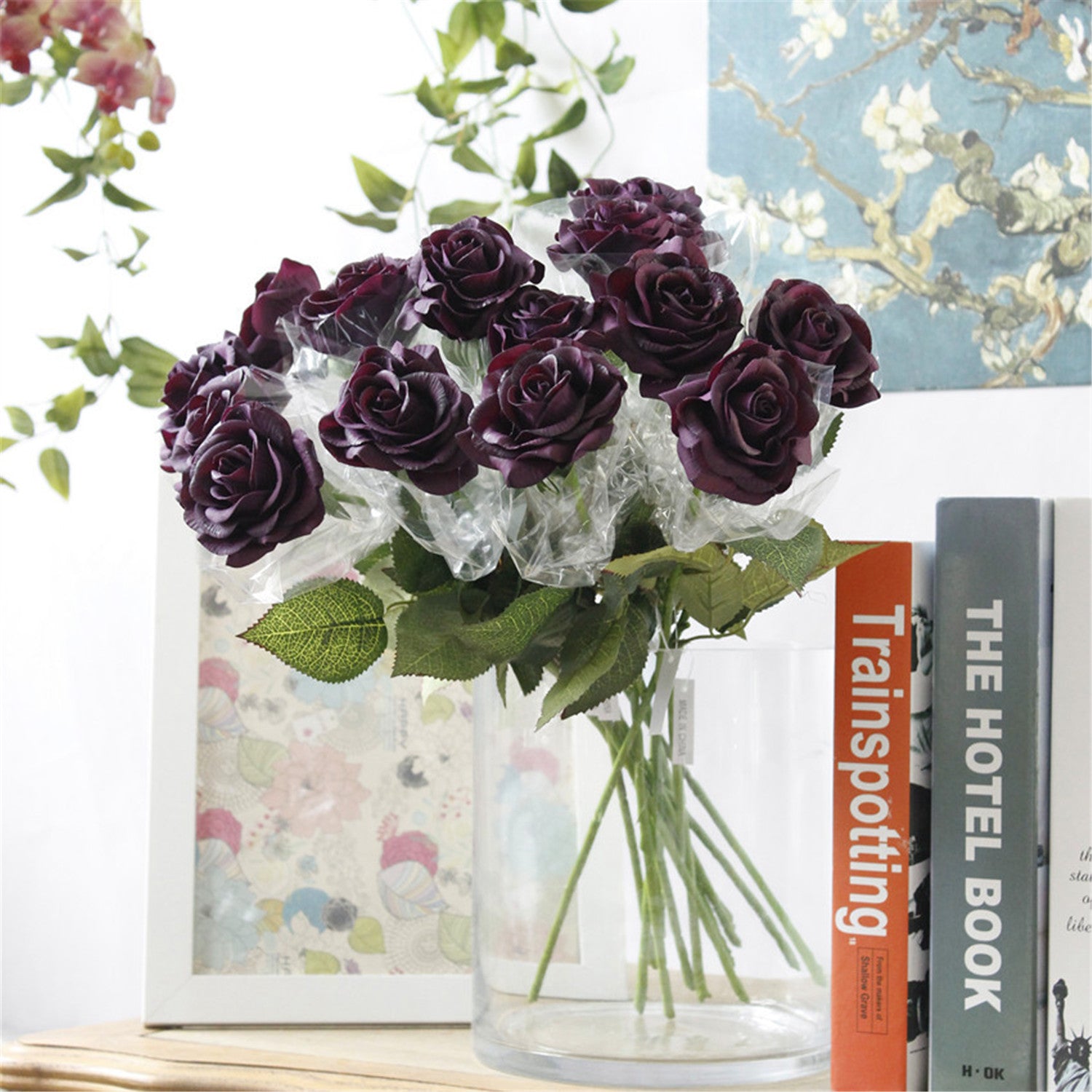 Real Touch Roses Plum Wedding Flowers Artificial