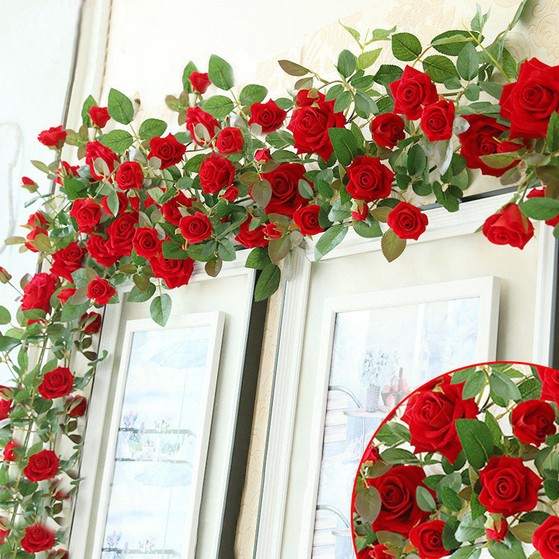 Artificial Flower Vines Velvet Roses Garland