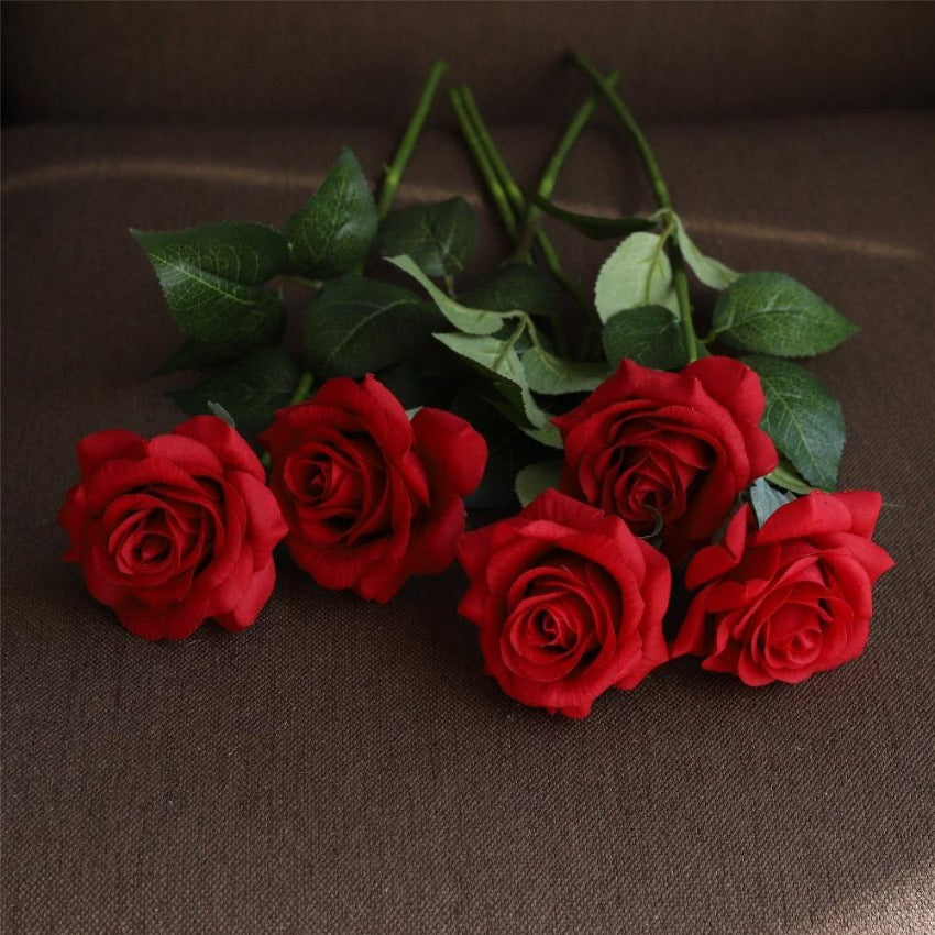 Realistic Fake Flowers Silk Latex Real Touch Roses