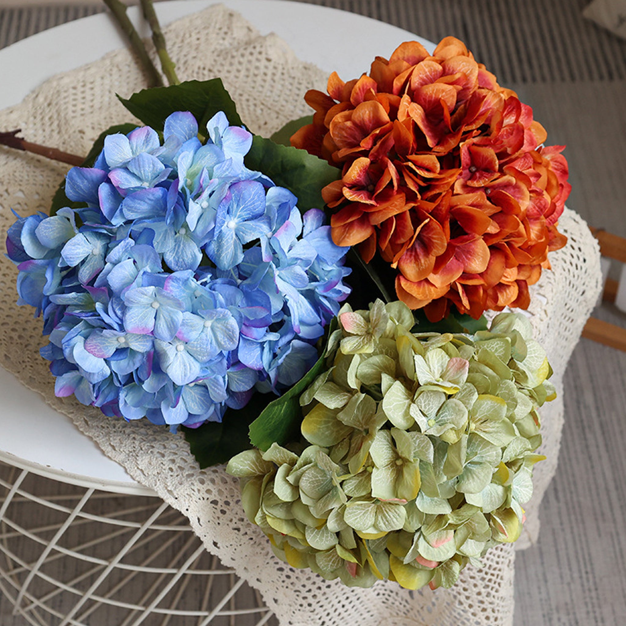 Giant Artificial Hydrangea Flowers Long Stem