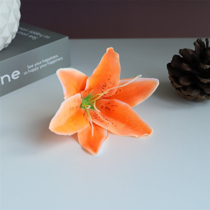 Artificial Tiger Lily Silk Flower Heads Silk Ditch Lily Flowers 100 pcs