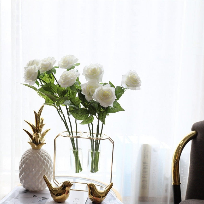Cream White Roses Artificial Flowers Home Wedding Decor