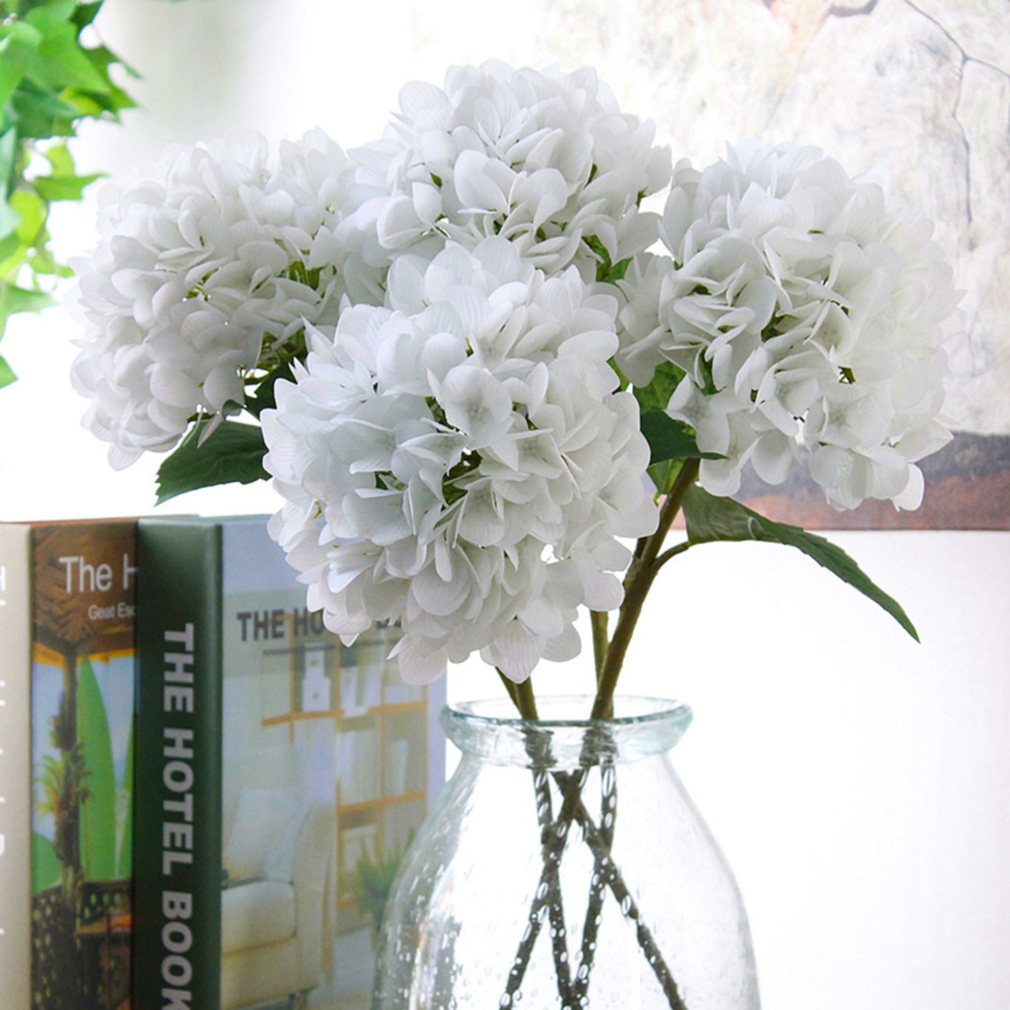 Artificial Hydrangea Bushes Full Bloom Fake Hydrangeas 5 Colors Home Decor