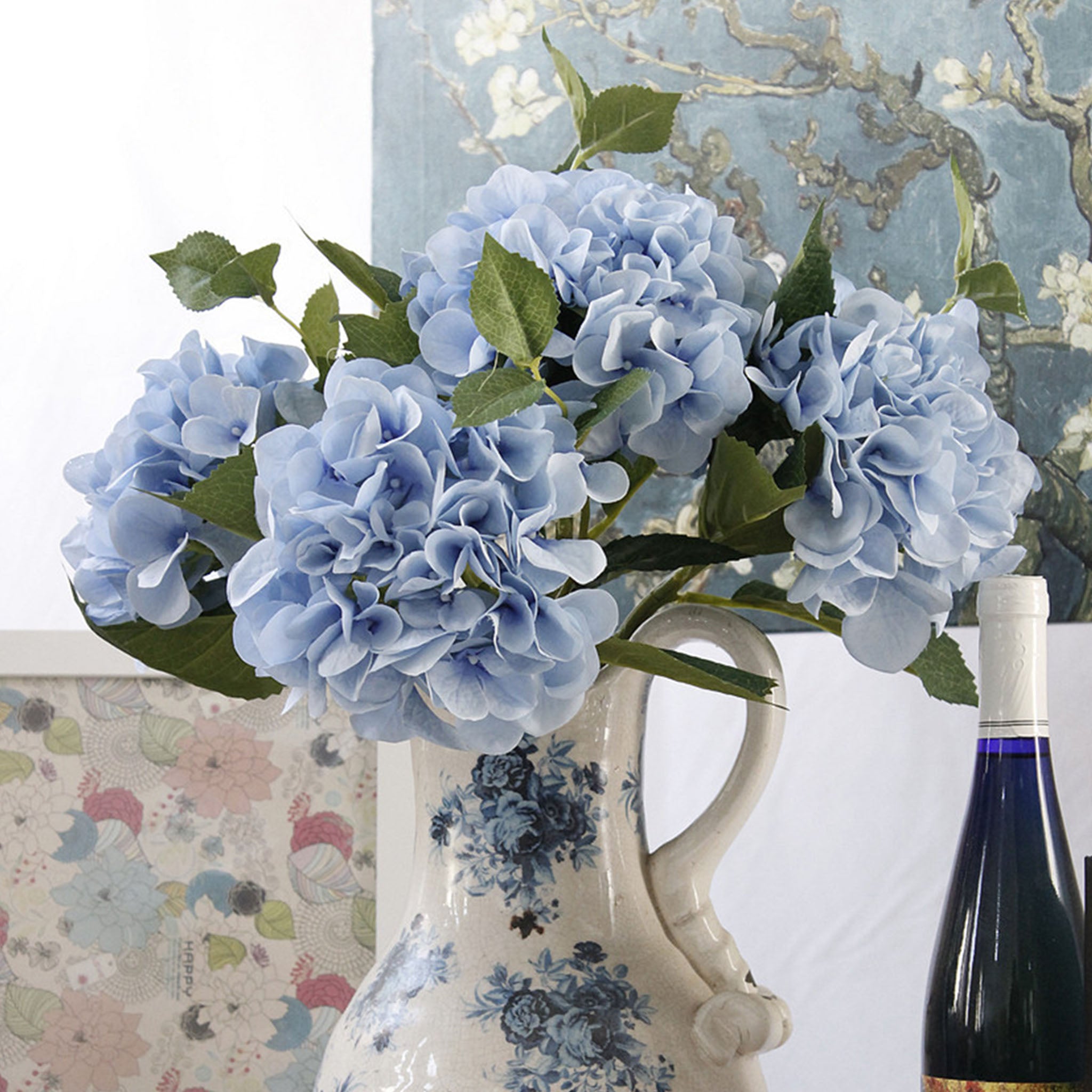 Artificial Hydrangea Silk Hydangea Flowers 6 inch