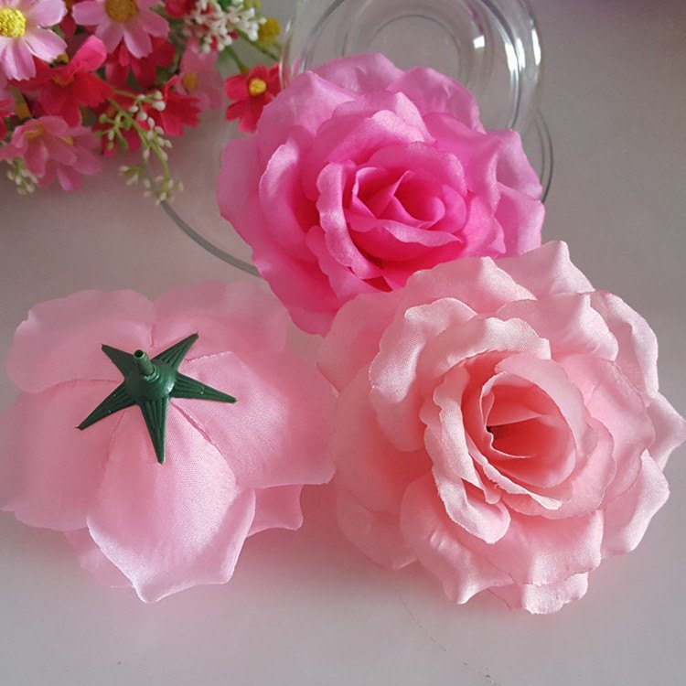 Silk Flower Heads 100 Bulk Wholesale Artificial Flowers 4 inches Roses 20 Colors
