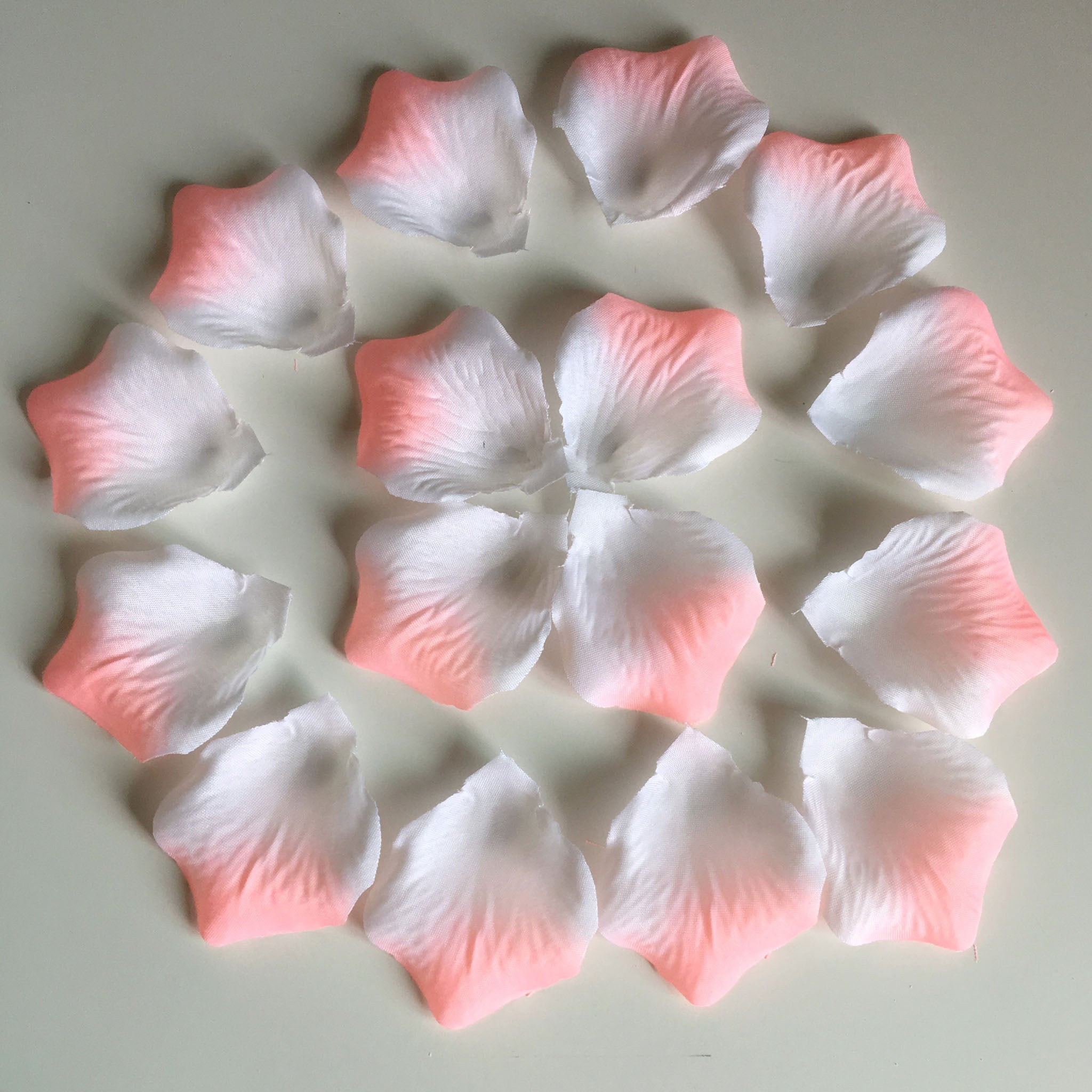 Peach Pink White Fake Flower Silk Rose Petals 500pcs