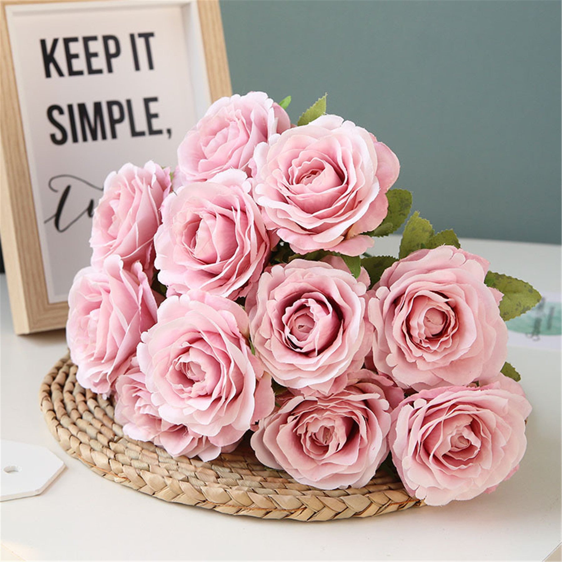 Silk Wedding Flowers Dusty Pink Cream Rose Bunches