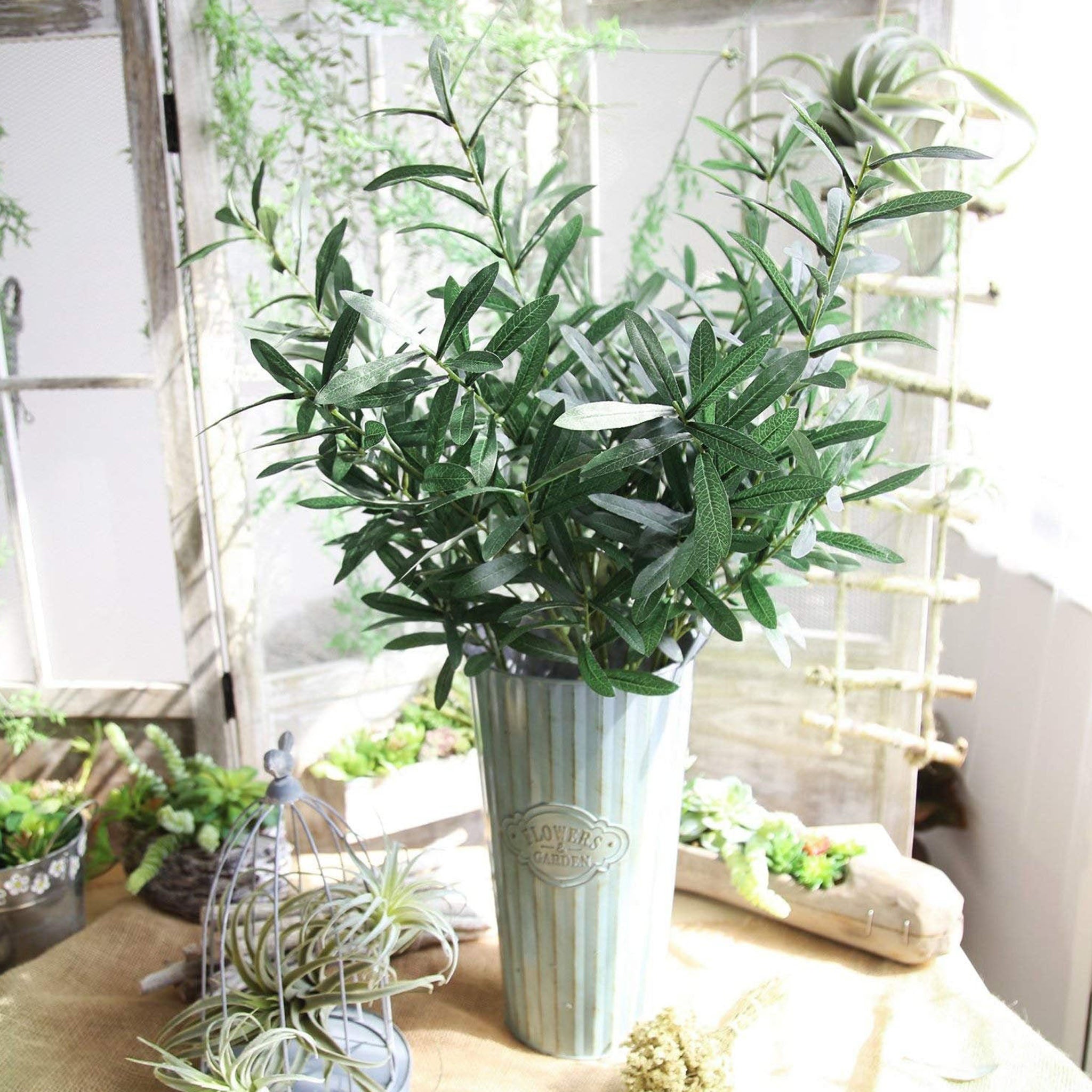 Artificial Olive Branch Greenery Leaves 10 for Wedding Party Garden Wall Decoration