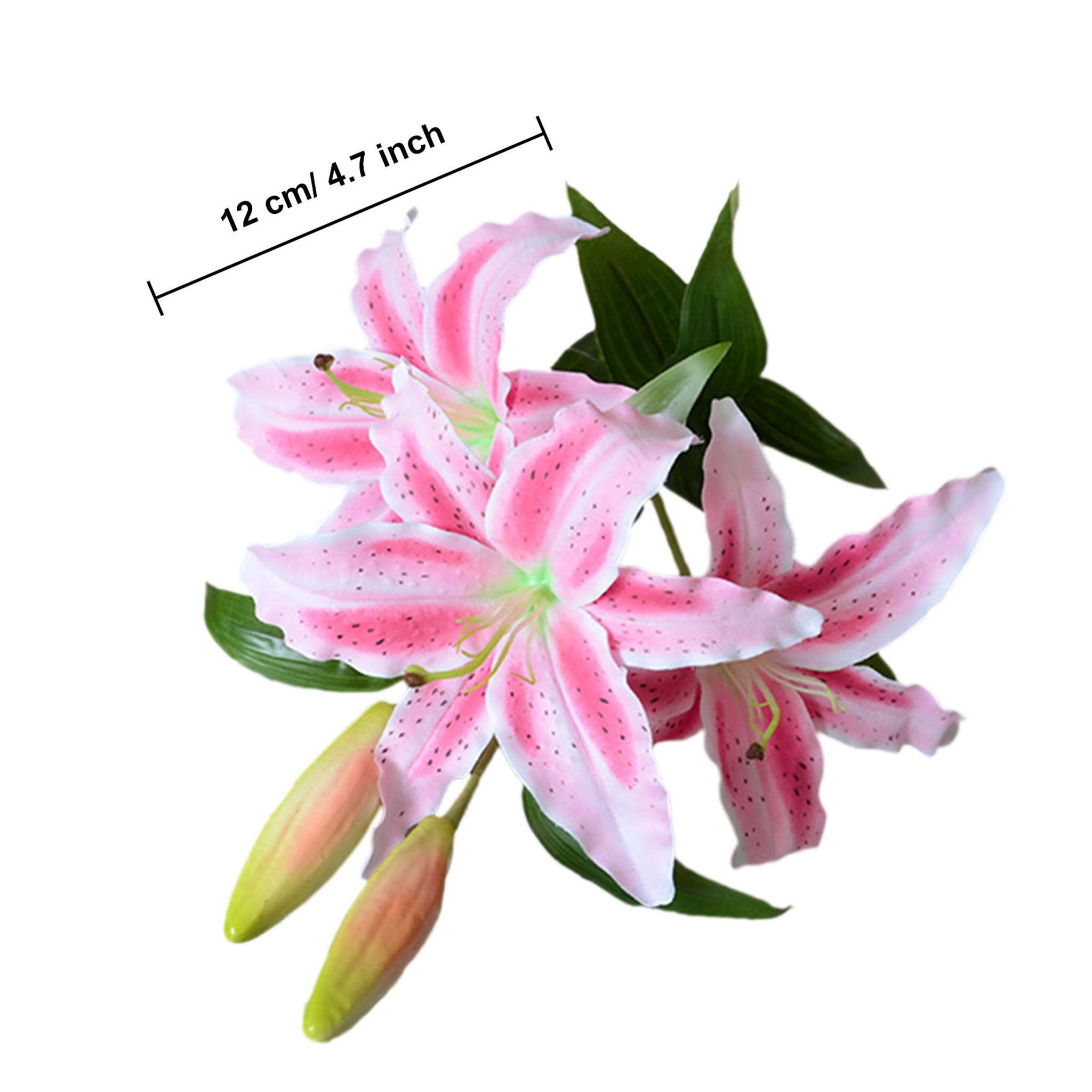Artificial Flowers Pink White Tiger Lilies for Wedding Bouquet Centerpieces