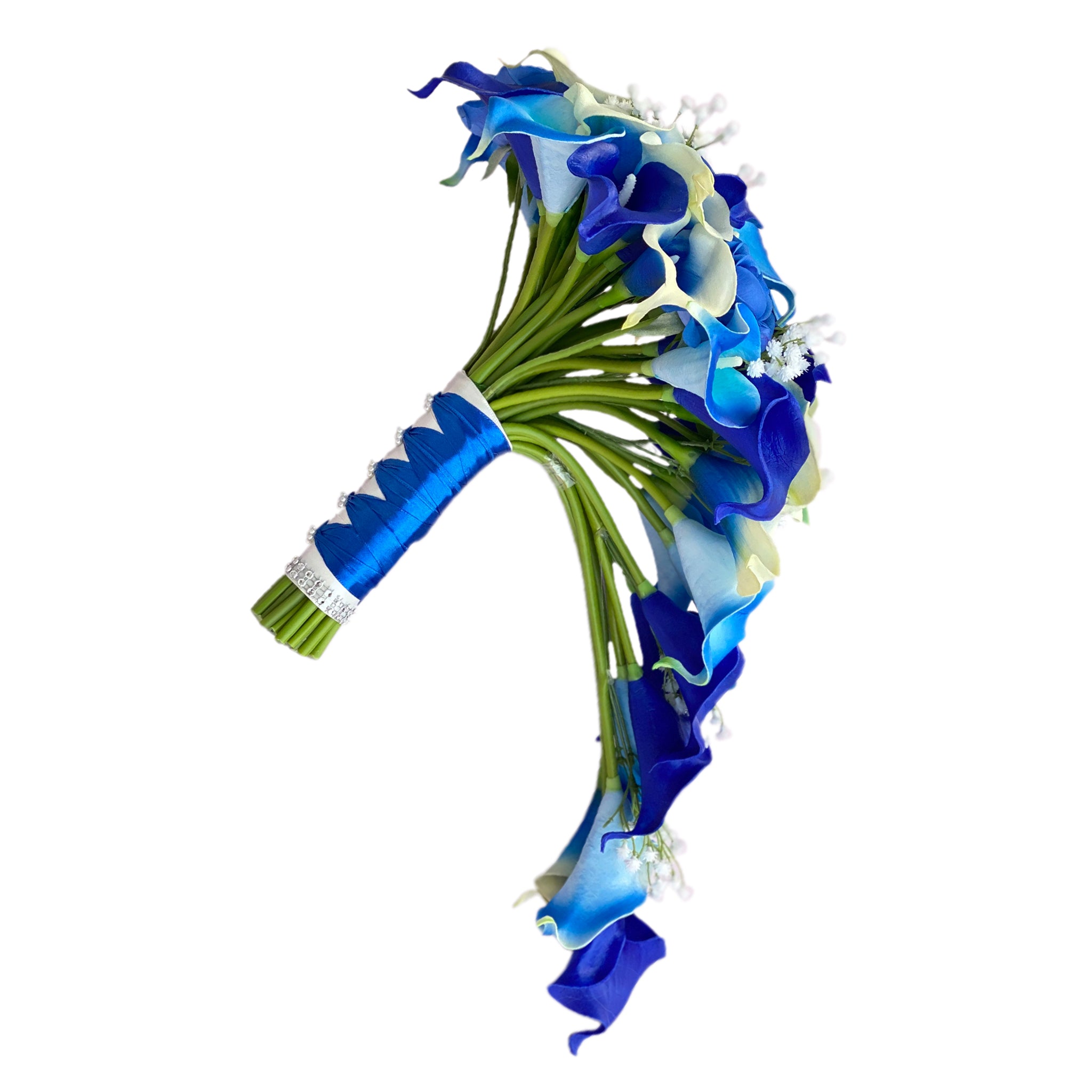 Royal Blue Calla Lily Cascading Bouquet