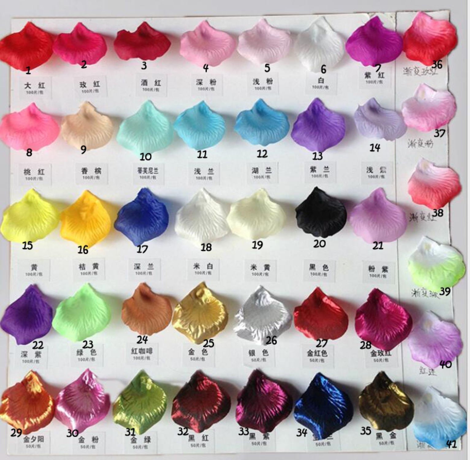 Flower Petals Fake Rose Petals Bulk Various Colors 1000pcs