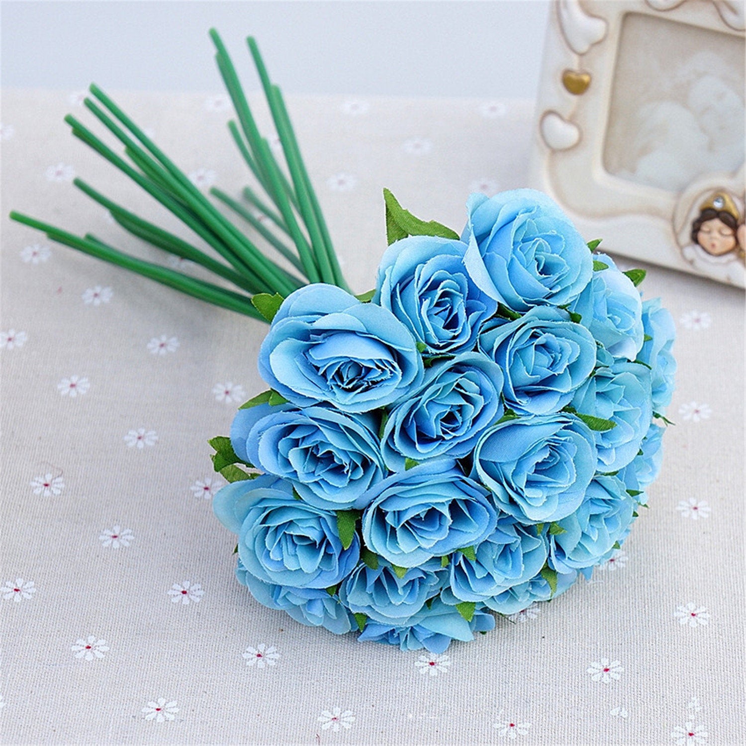 Rose Buds Bouquet Artificial Flowers For Bridal Bridesmaids Bouquet diy