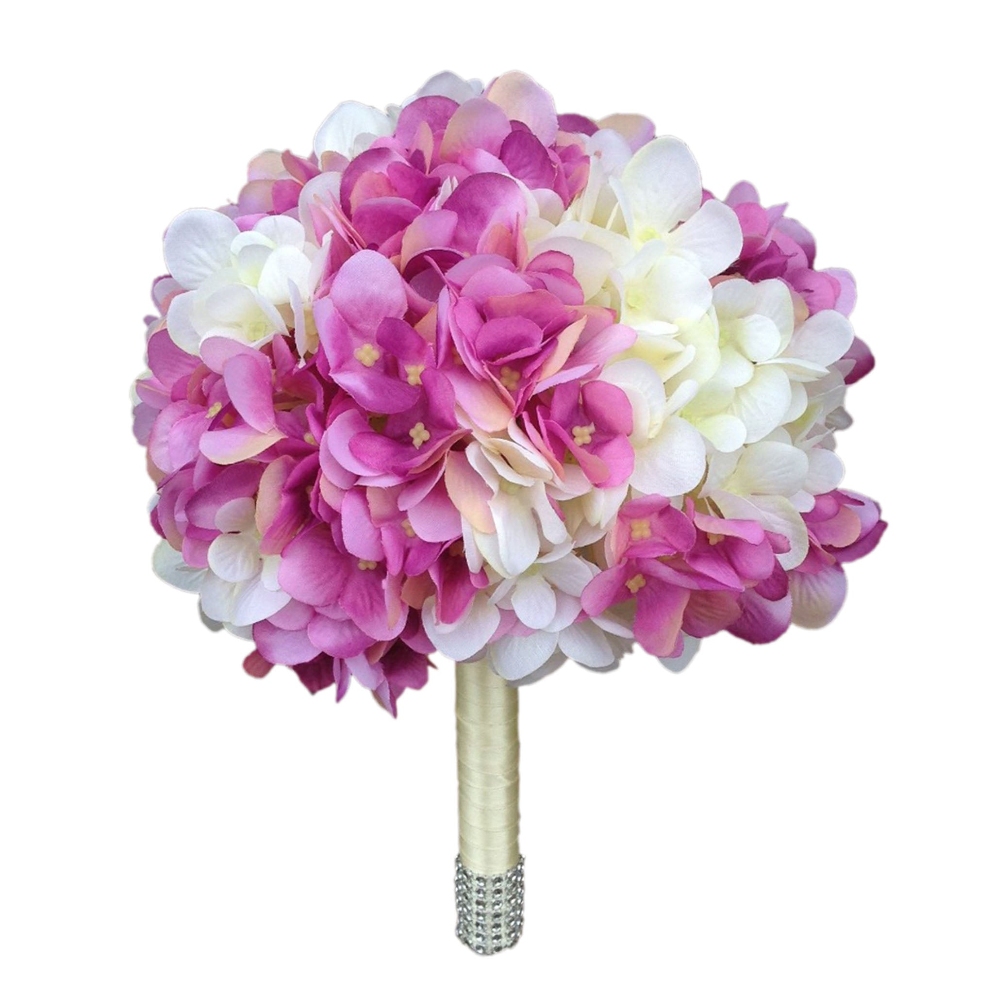 Purple and White Hydrangea Bouquet Wedding Floral Arrangement