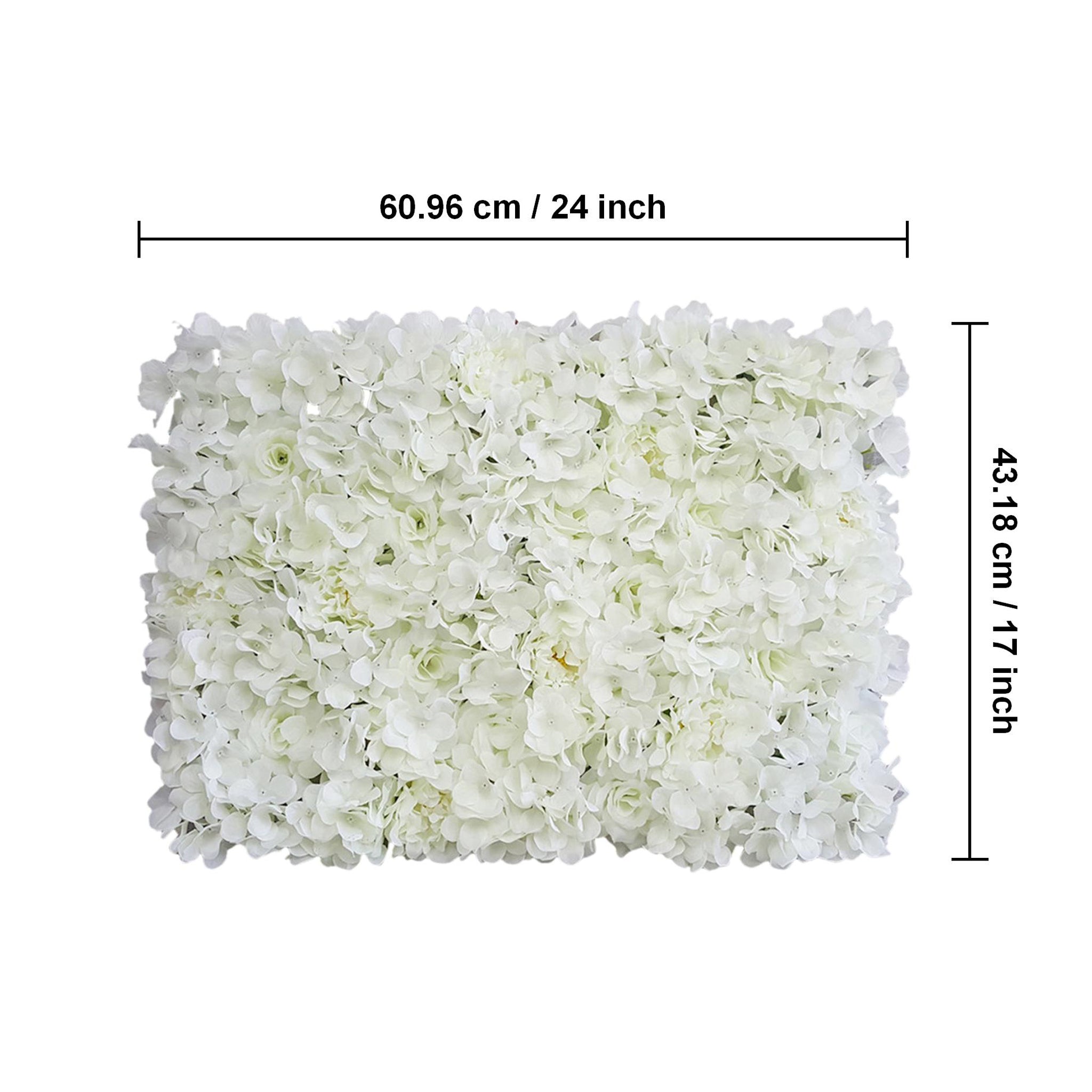 Cream White Flower Backdrops Silk Rose Hydrangea Artificial Flower Panel