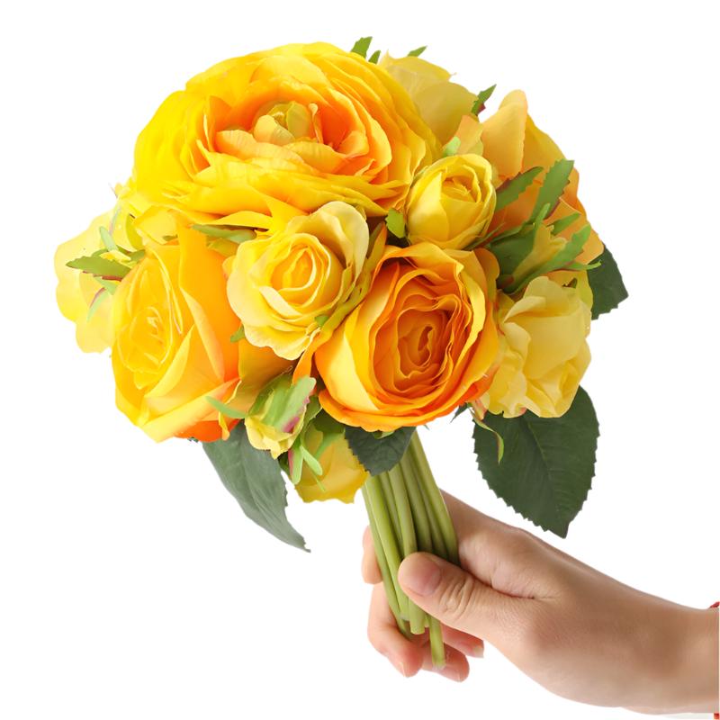 Yellow Silk Flower Bunch for Wedding Bouquet DIY