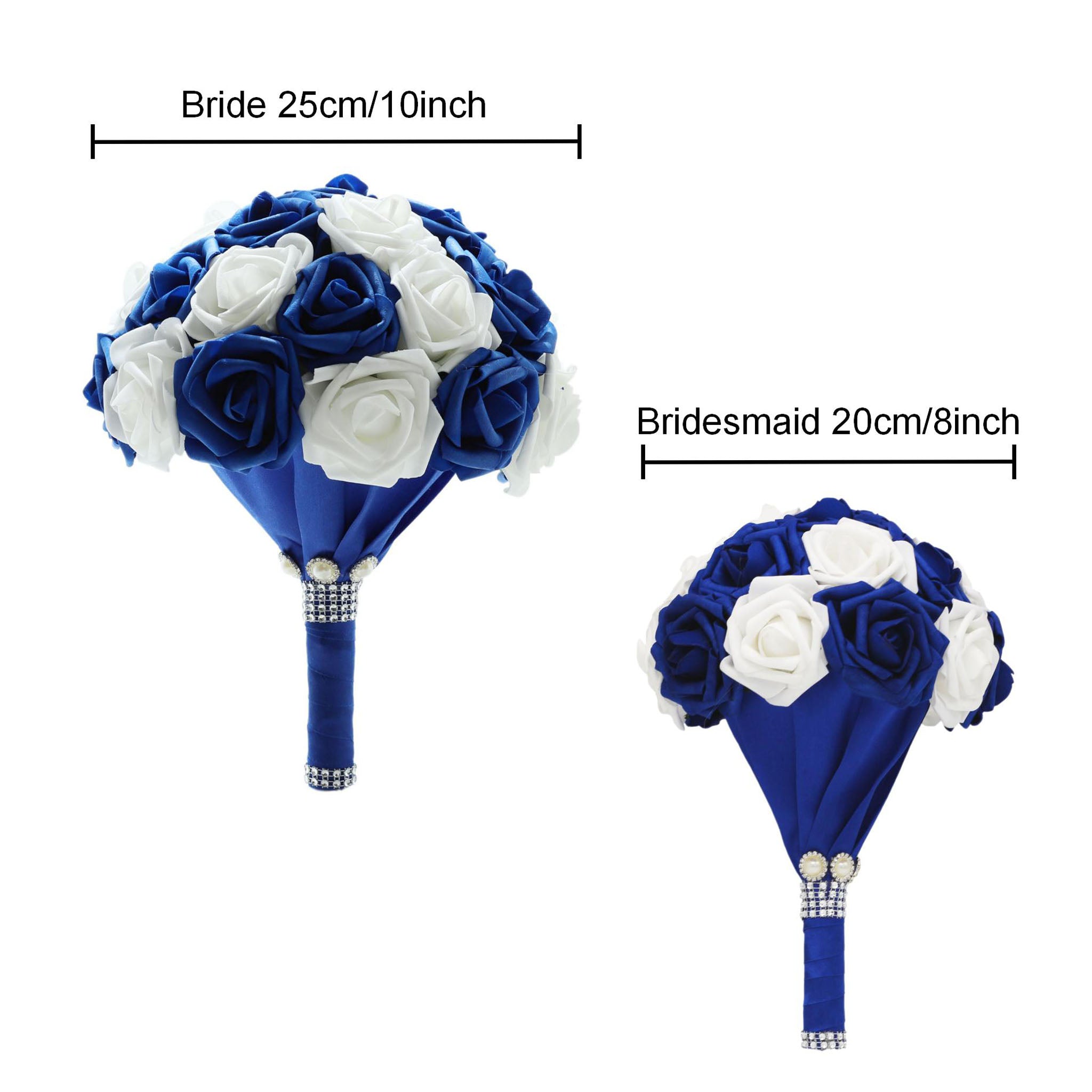 Wedding Bouquets Royal Blue and White Roses