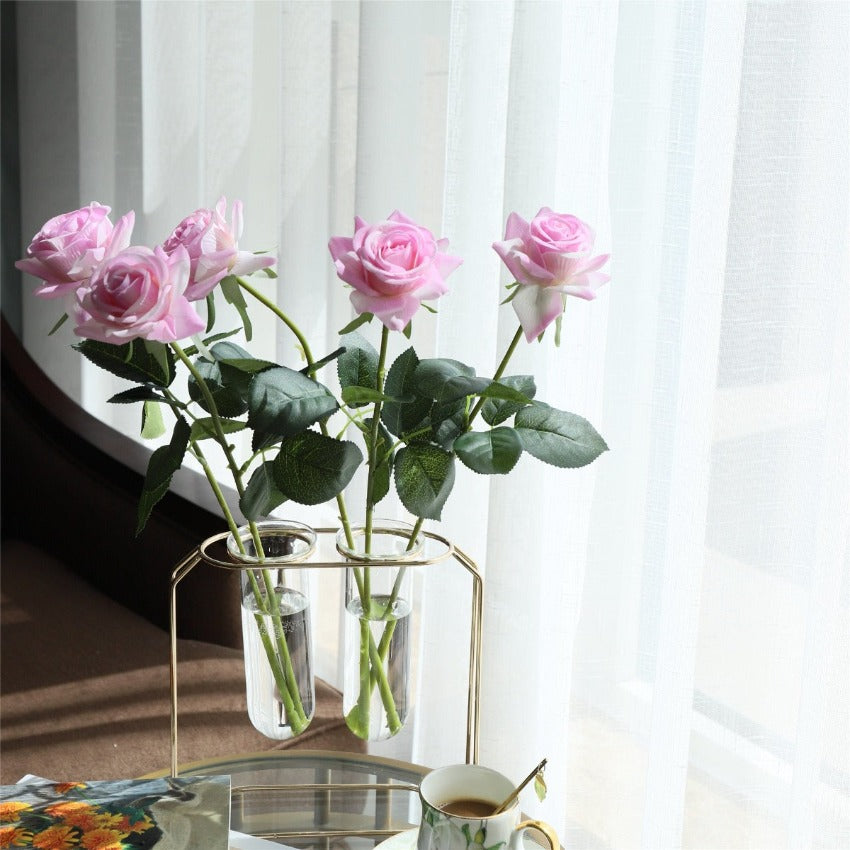 Latex Roses Silk Flowers Artificial 10 Stems for Home Decor