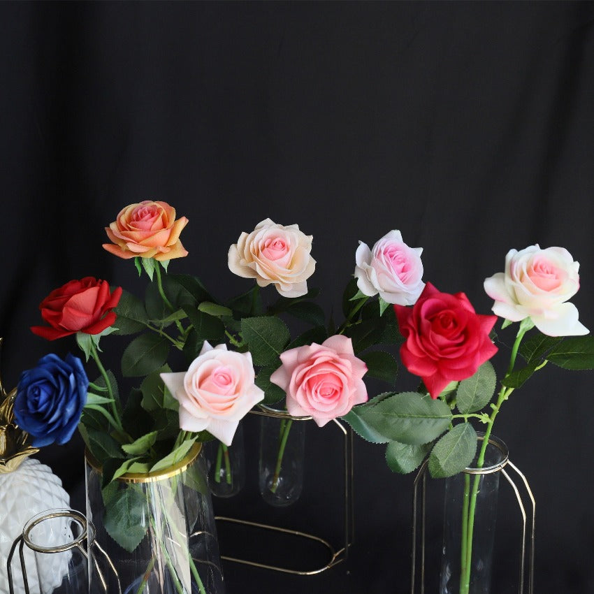 Realistic Fake Flowers Real Touch Roses 10pcs