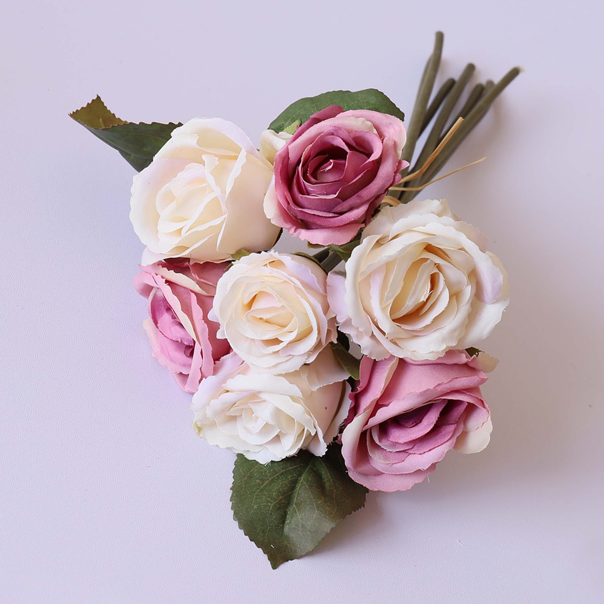 Fall Wedding Flowers Silk Rose Bouquet Vintage Colors For diy Crafts Gray Blue Bouquet