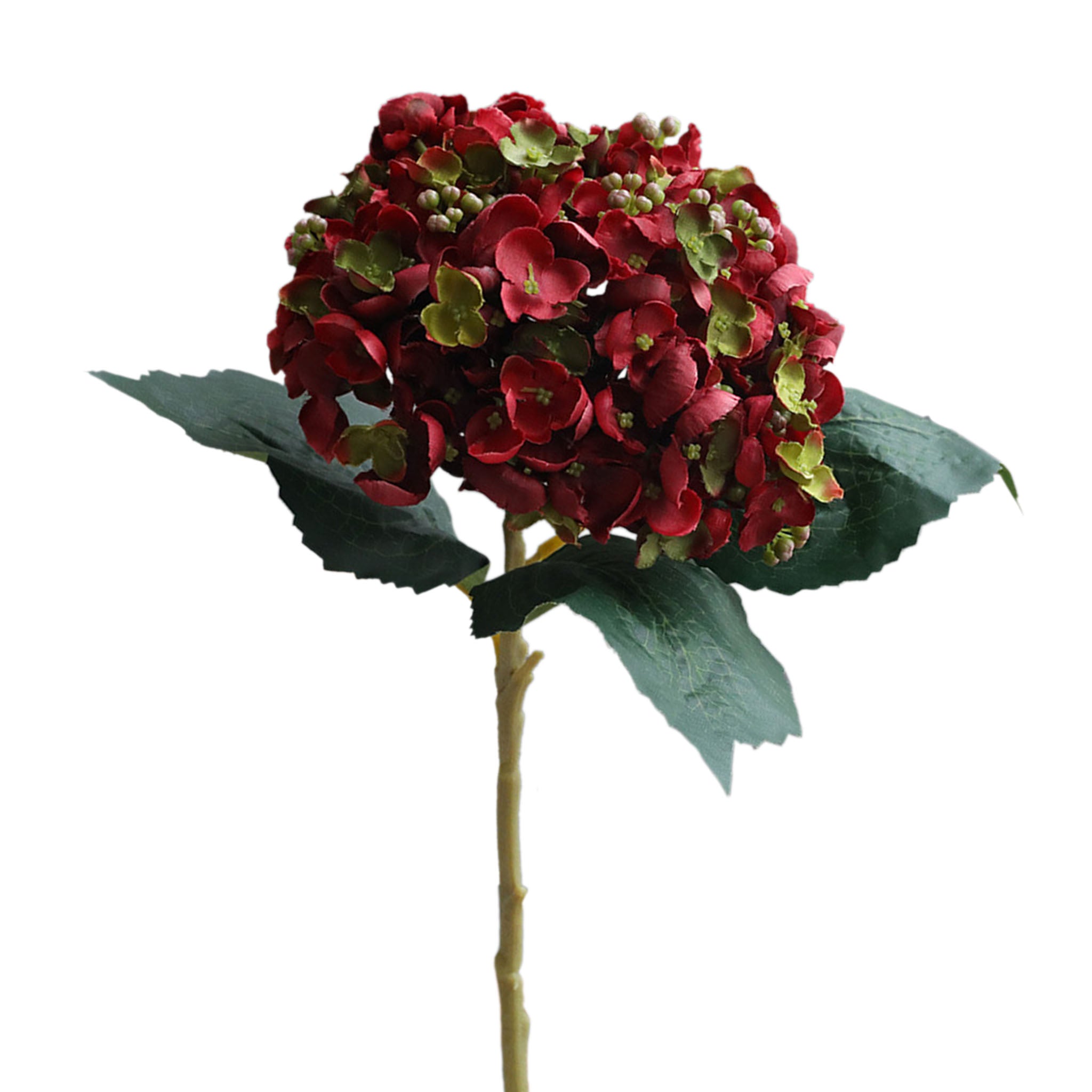 Artificial Hydranage Seeded Hydrangea Bush Red