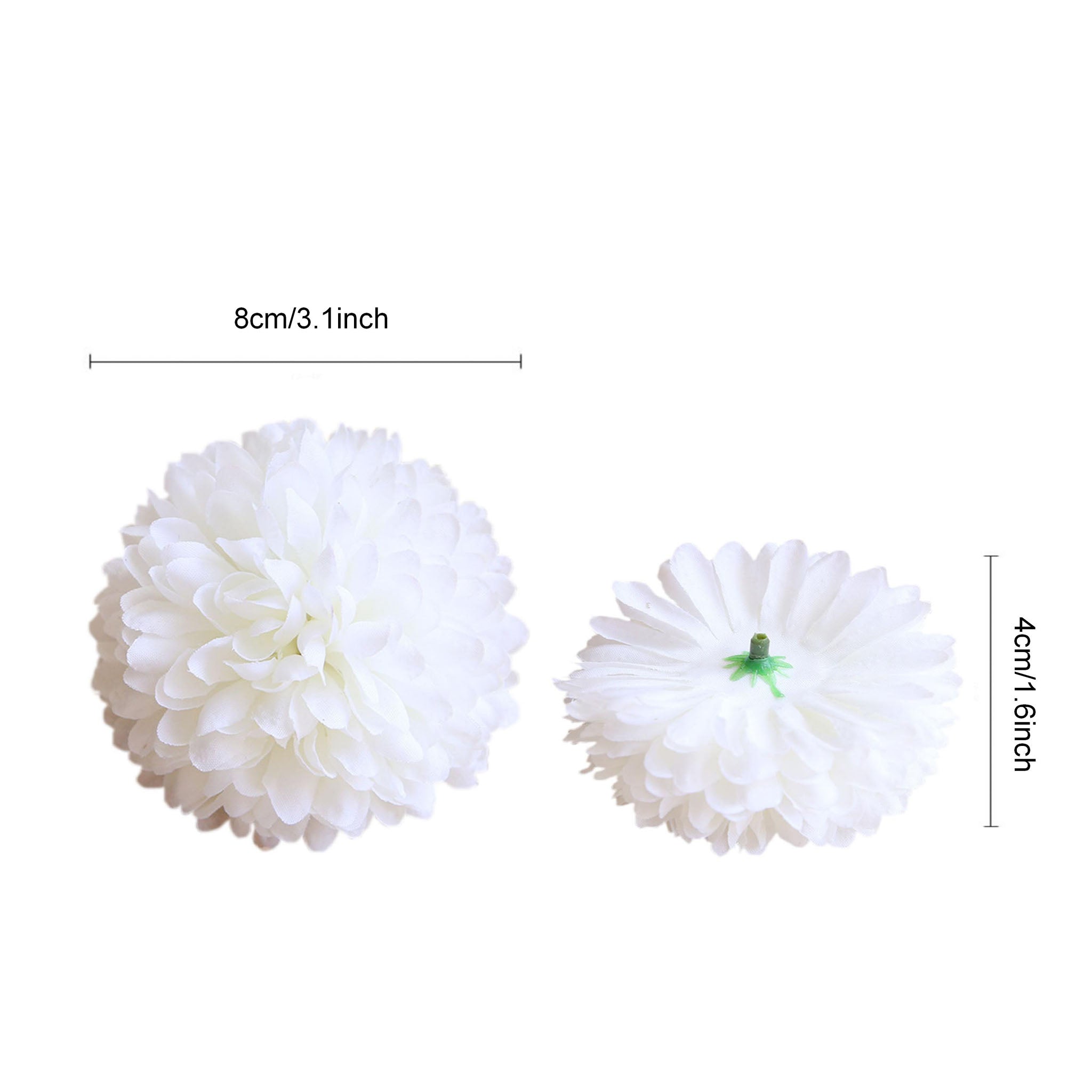 Silk Flower Heads Little Chrysanthemums  3 inch