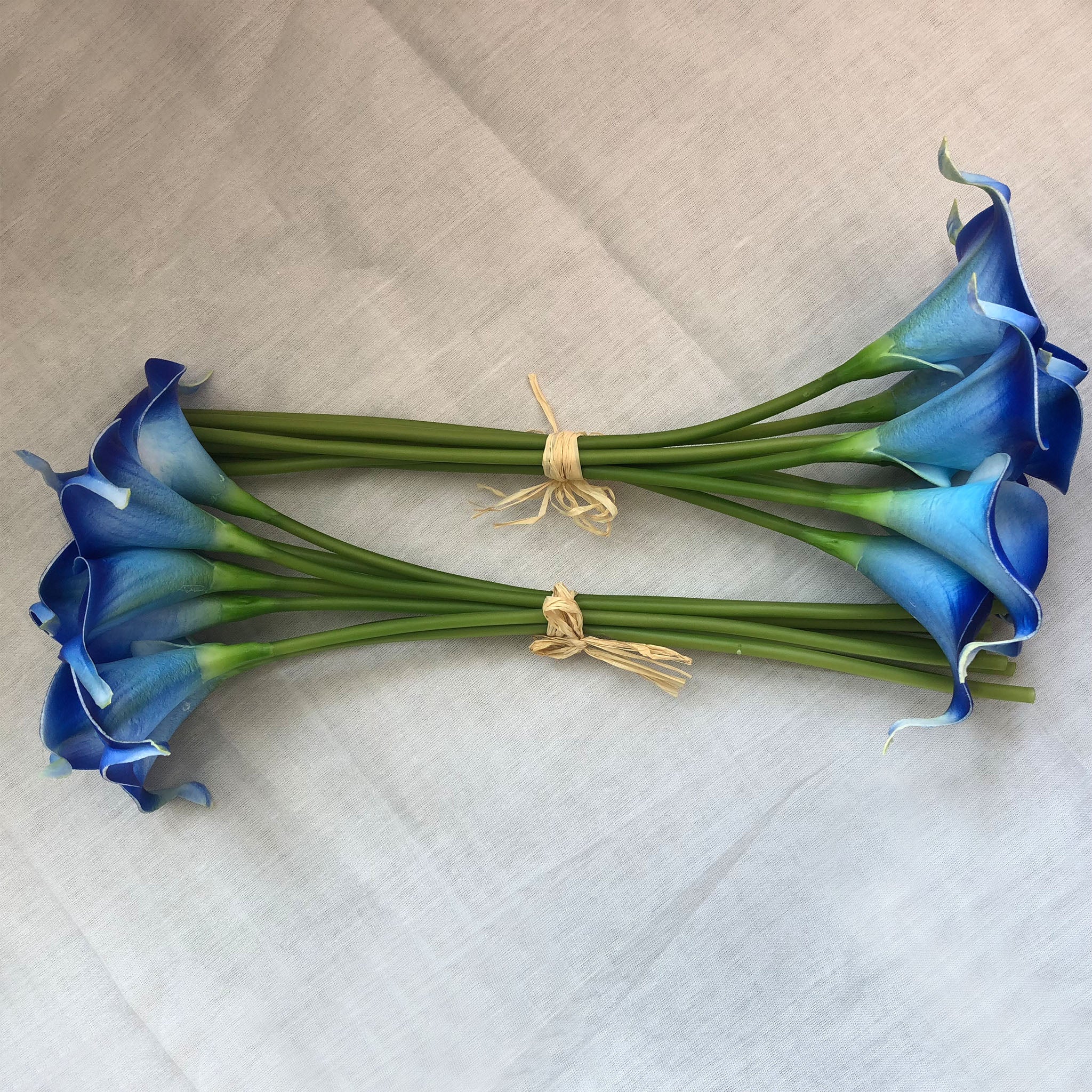 Picasso Royal Blue Calla Lily Bouquet Real Touch Latex Flower