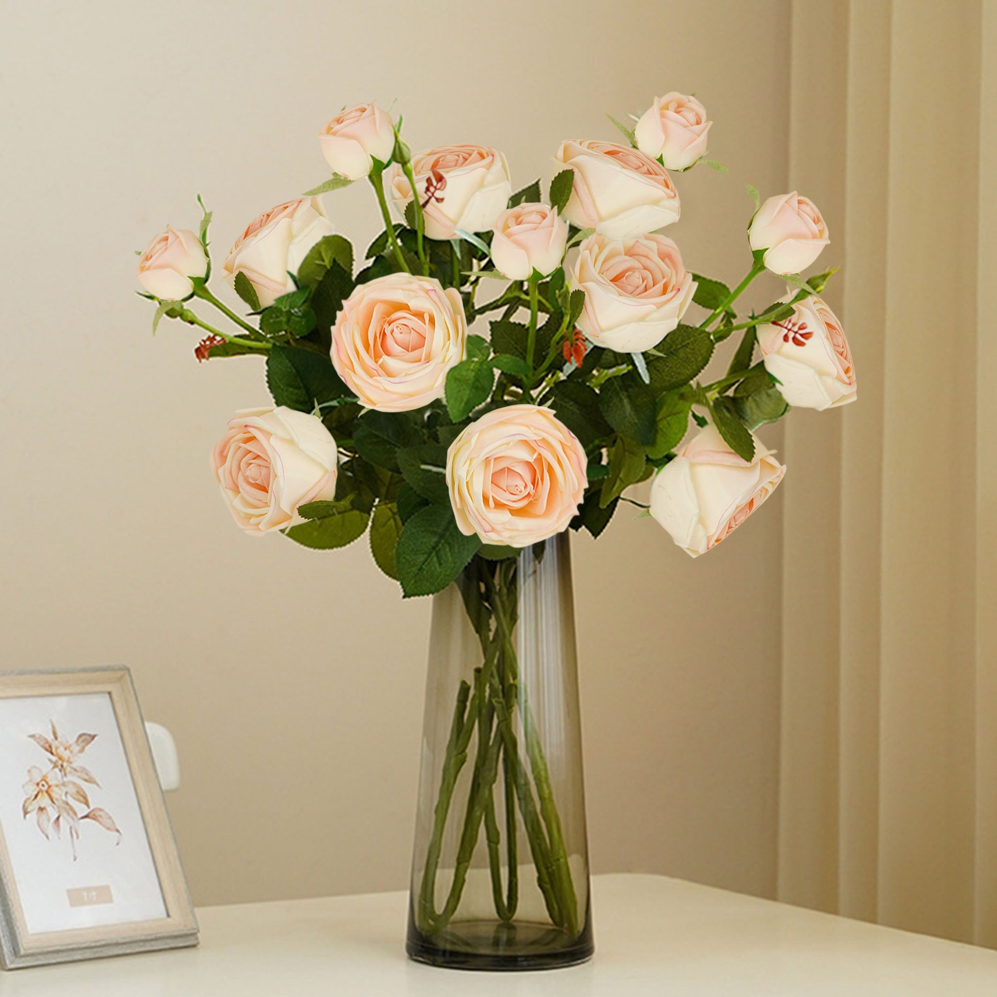 Real Touch Cabbage Roses Realistic Spray Flowers