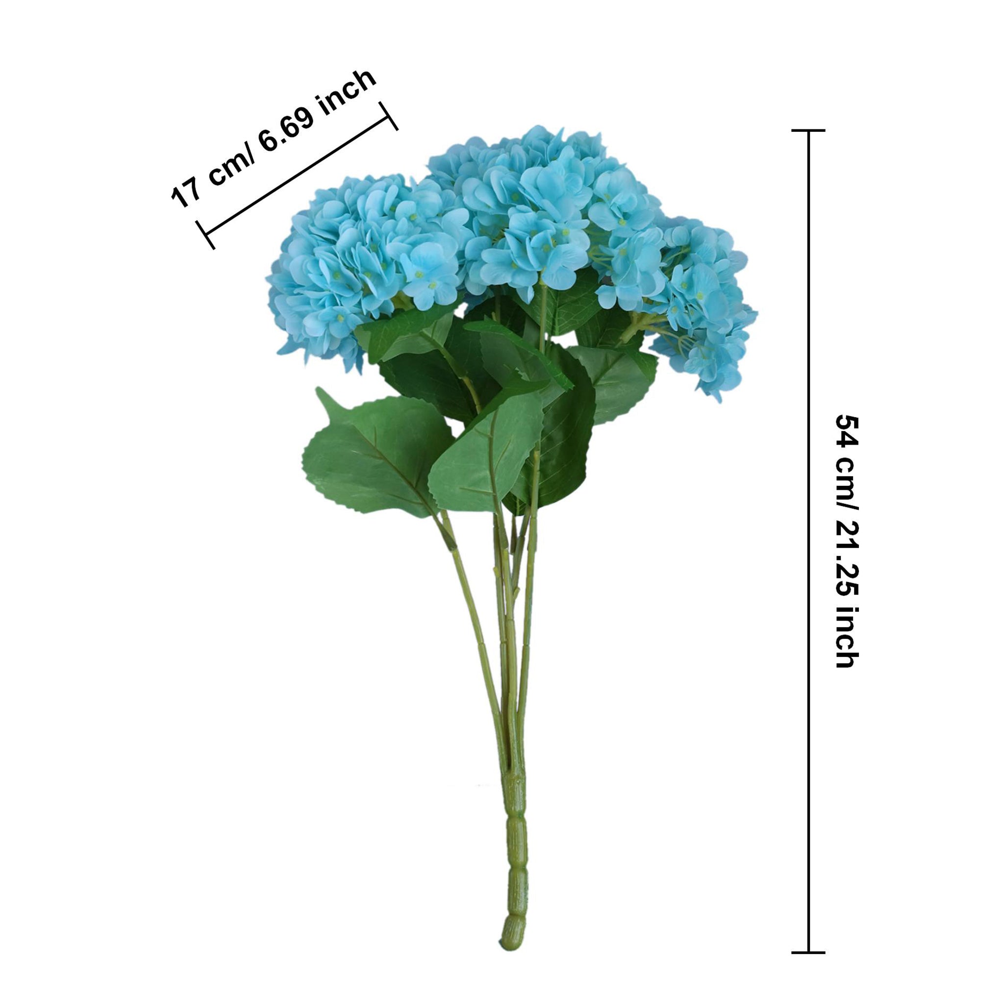 Pool Blue Artificial Hydrangea Bush 21 inch Tall